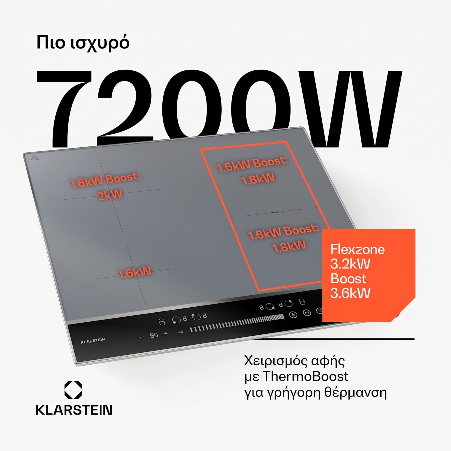 DualTone 60cm Επαγωγική Εστία 4 Εστιών Ασημί DualTone Hybrid | 60 εκ | Ασημί