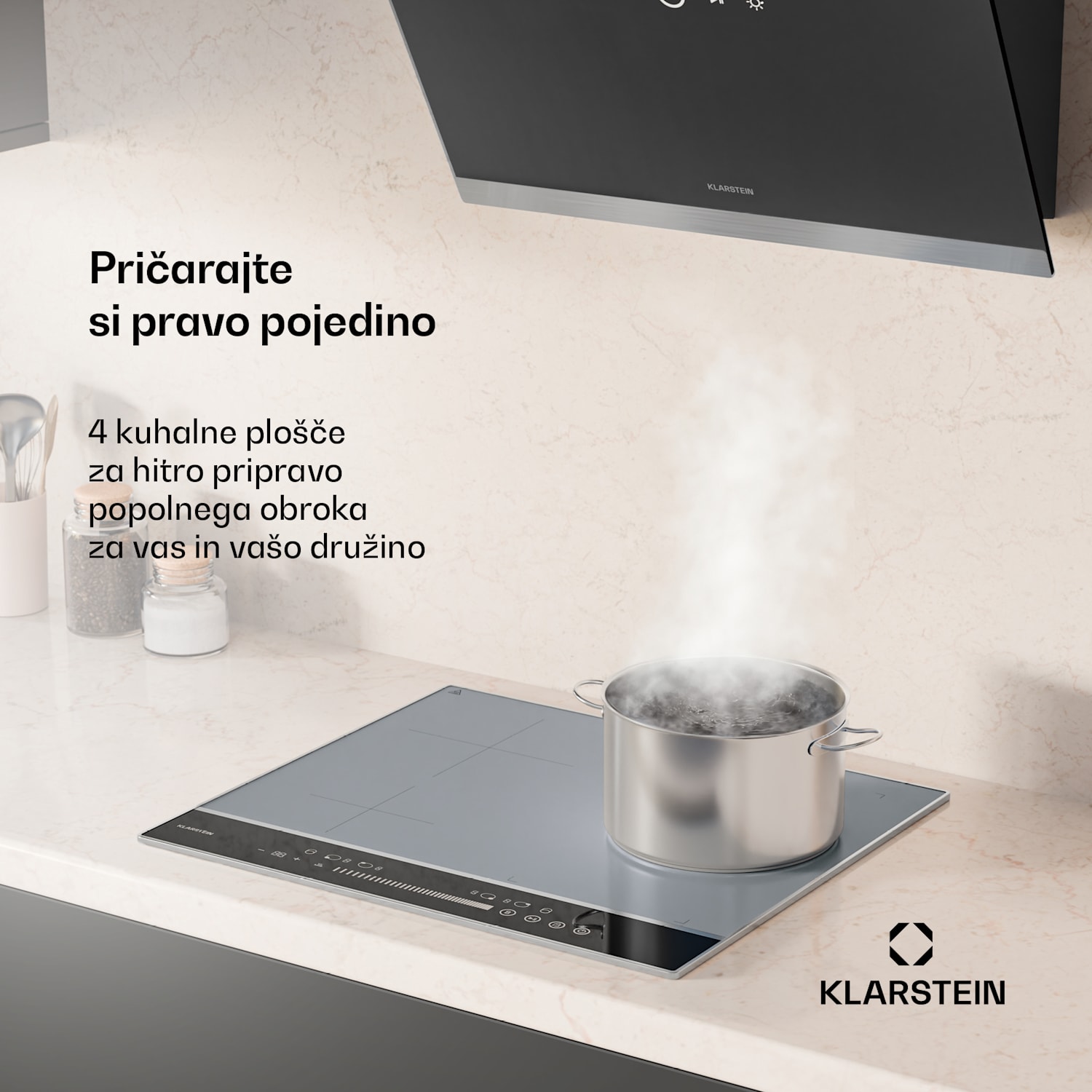 DualTone Hybrid indukcijska kuhalna plošča, Flex Zone, LED zaslon, Drsno upravljanje, 7200 V DualTone Hybrid | 60 cm | Srebrna