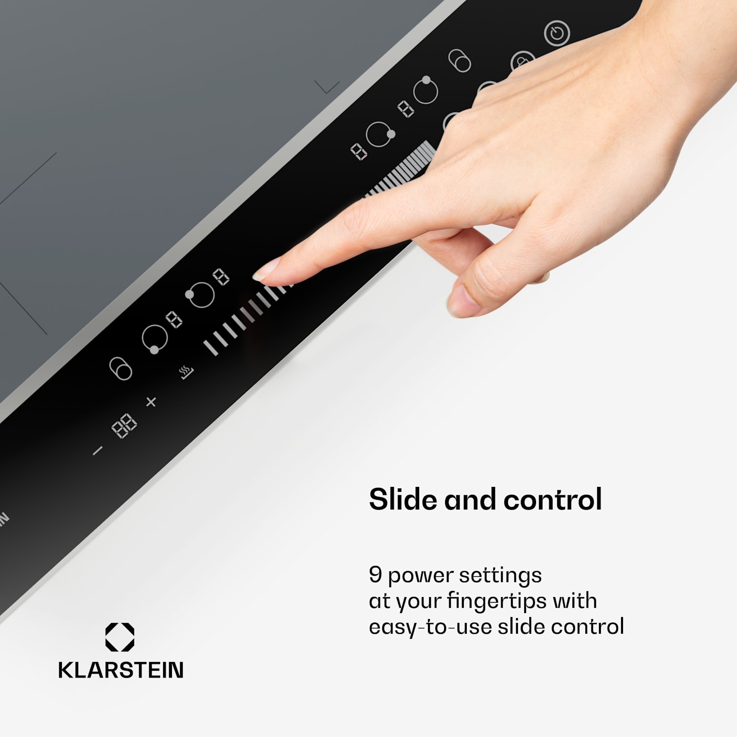 DualTone Hybrid -induktioliesitaso | joustovyöhyke | LED-näyttö | liukusäädin | 7200 W DualTone Hybrid | 60 cm | Hopea