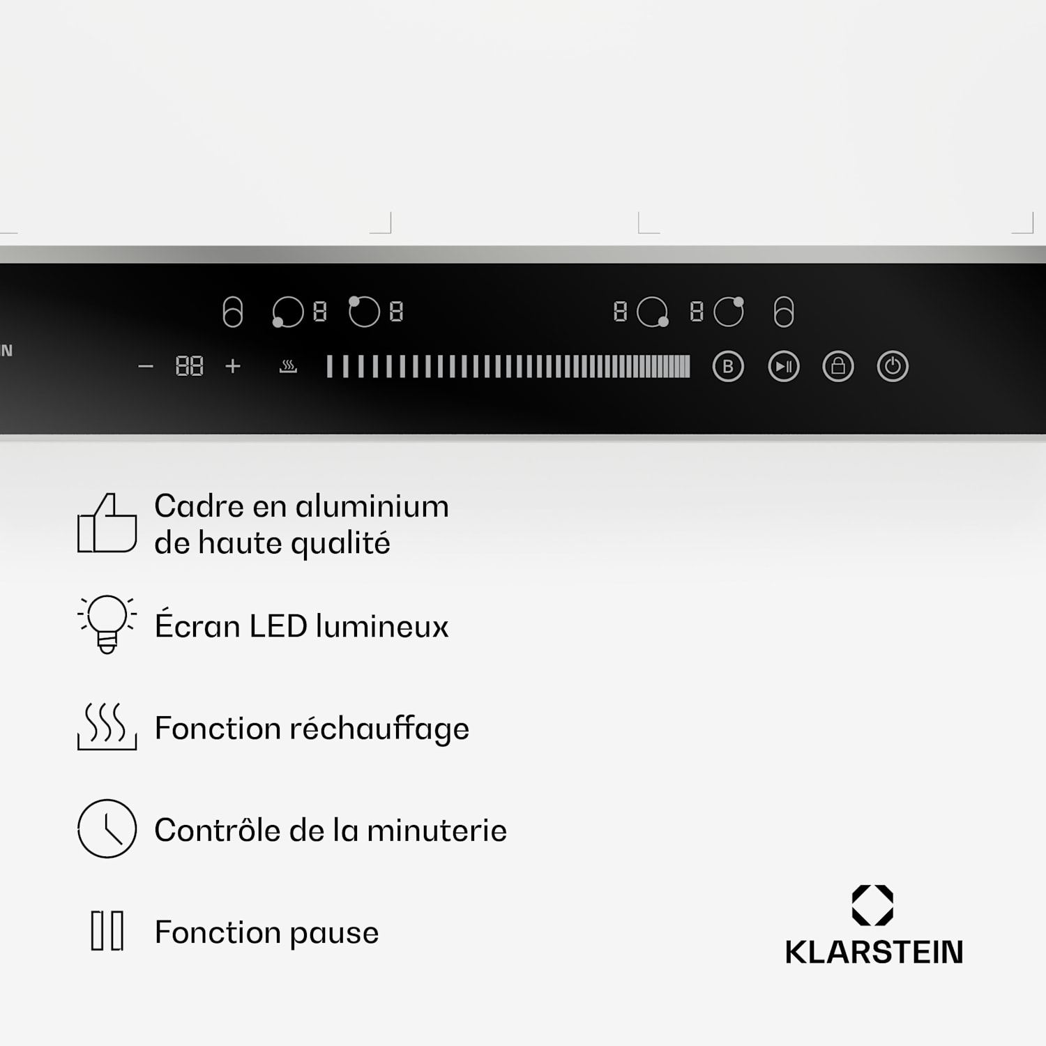 Table de cuisson à induction DualTone Flex | Zones flexibles | Affichage LED | Contrôle du curseur | 7200 W DualTone Flex | 60 cm | Blanc