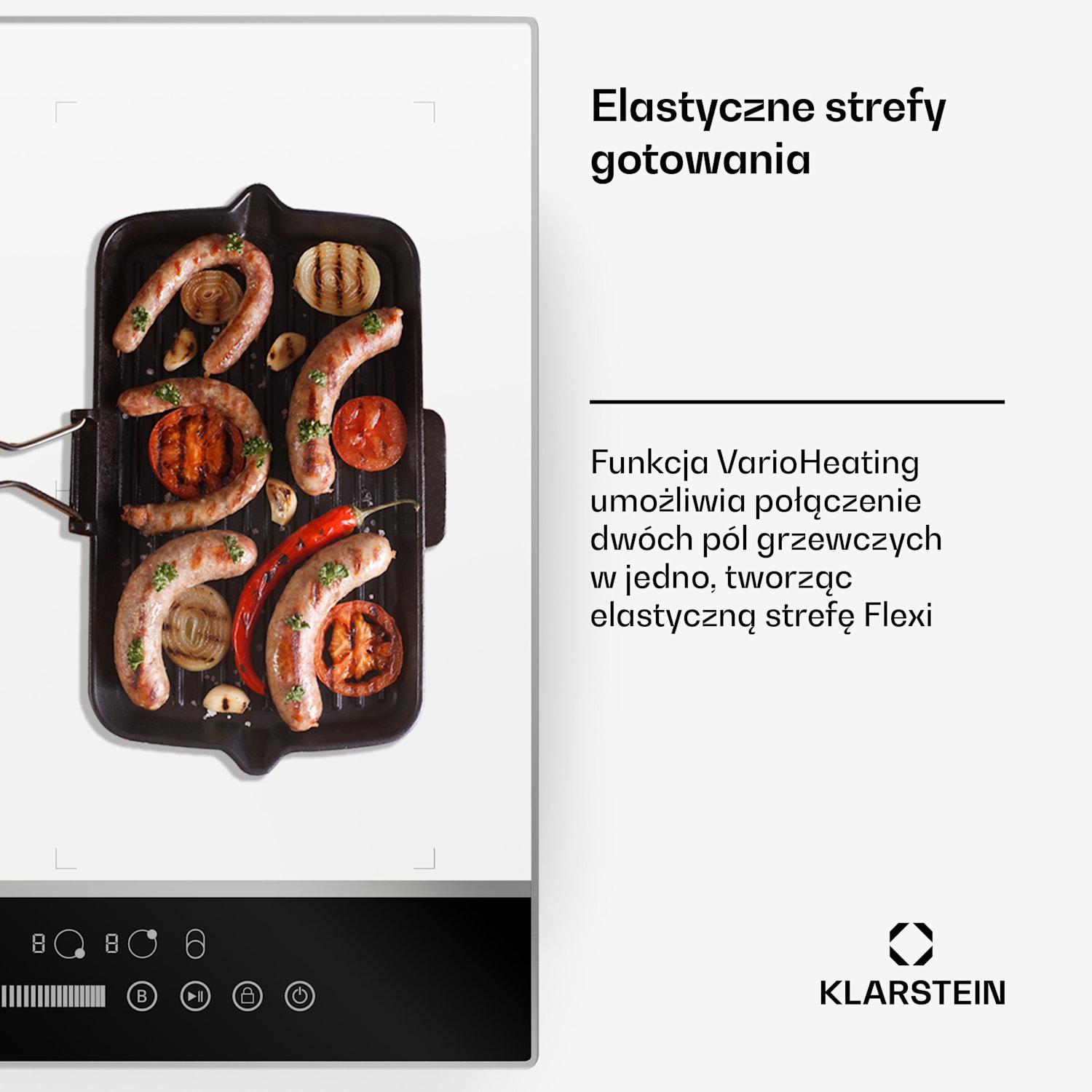 DualTone Flex płyta indukcyjna, Flex Zone, wyświetlacz LED, suwak, 7200 W DualTone Flex | 60 cm | Biały