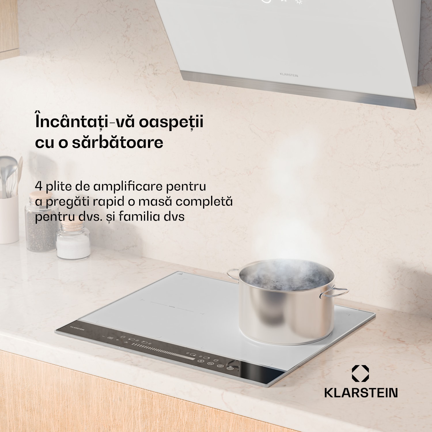 DualTone Flex Plită cu inducție, Zonă Flex, Afișaj LED, Control prin glisoare, 7200 W DualTone Flex | 60 cm | Alb