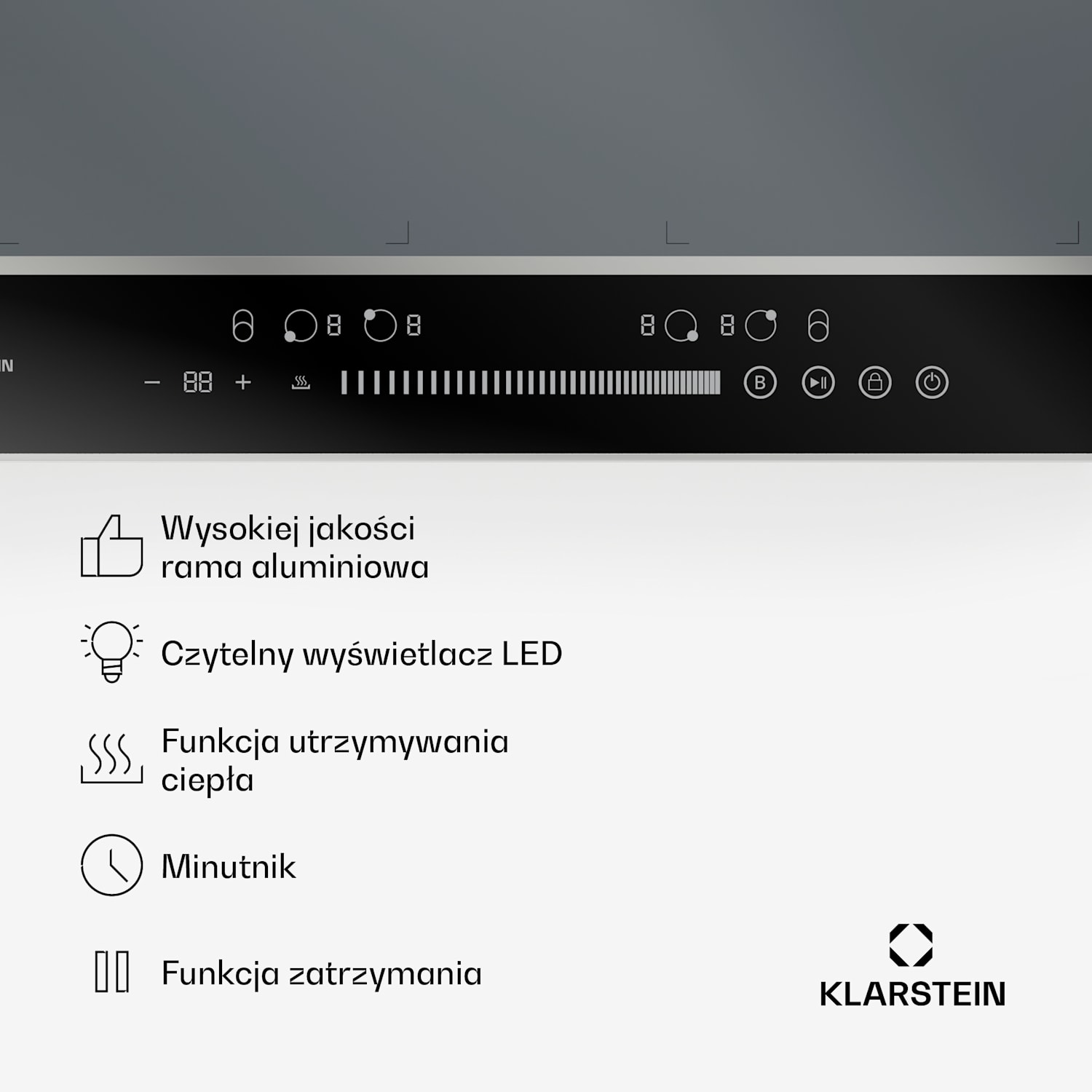 DualTone Flex płyta indukcyjna, Flex Zone, wyświetlacz LED, suwak, 7200 W DualTone Flex | 60 cm | Srebrny