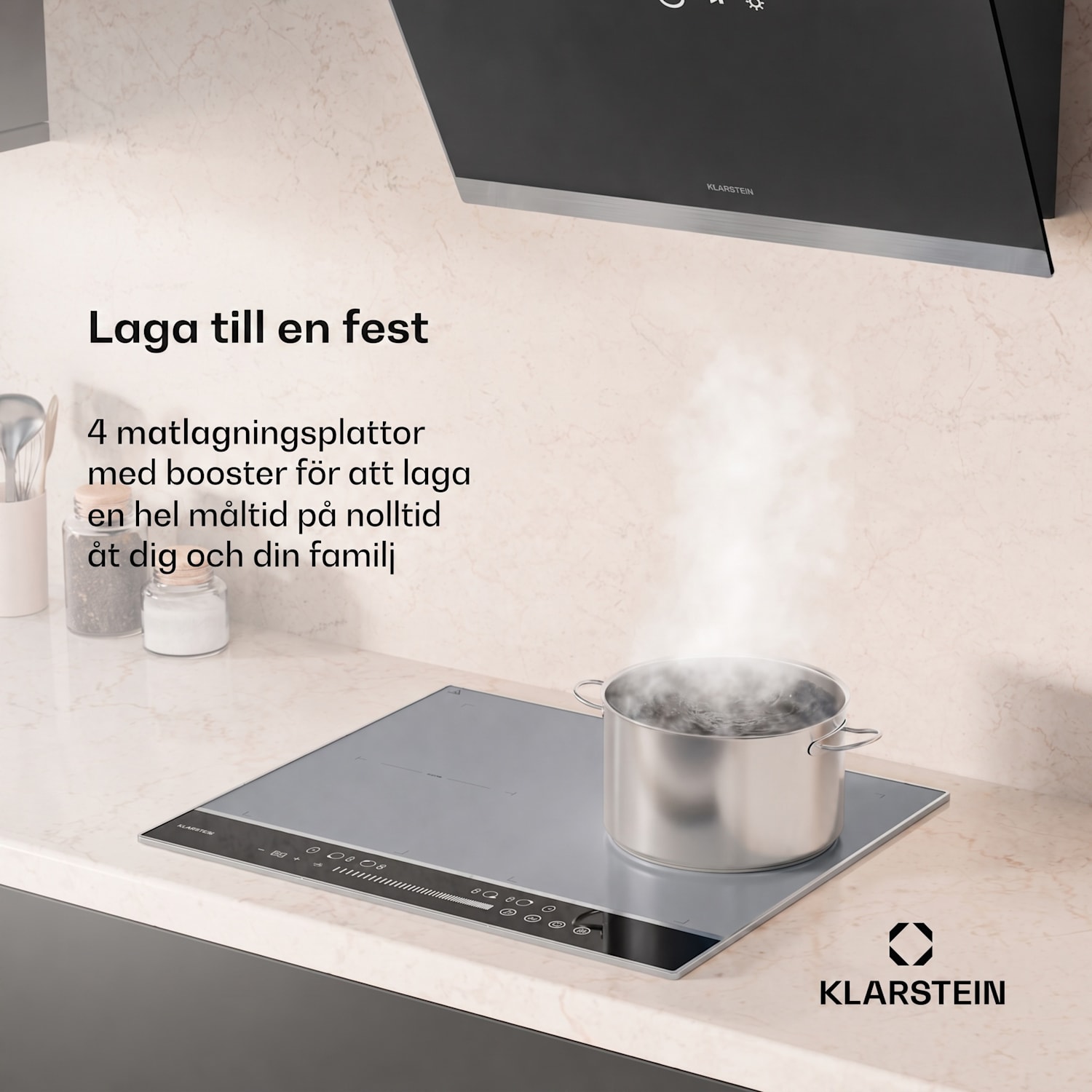 DualTone Flex induktionshäll | flex zone | LED-display | slider control | 7200 W 2 Flexzon | Silver