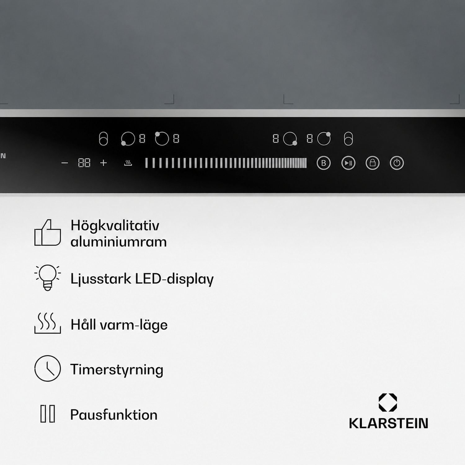 DualTone Flex induktionshäll | flex zone | LED-display | slider control | 7200 W 2 Flexzon | Silver