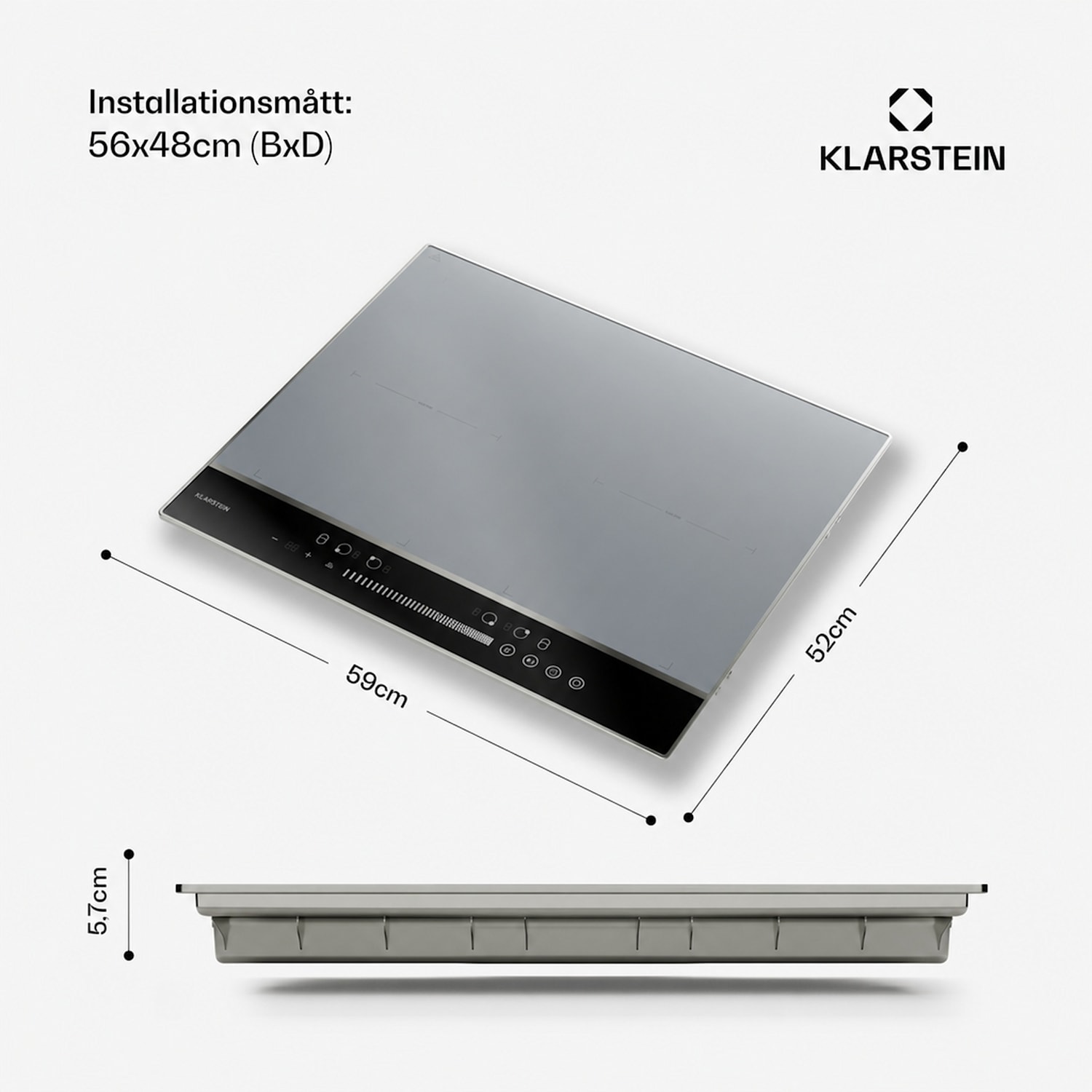 DualTone Flex induktionshäll | flex zone | LED-display | slider control | 7200 W 2 Flexzon | Silver