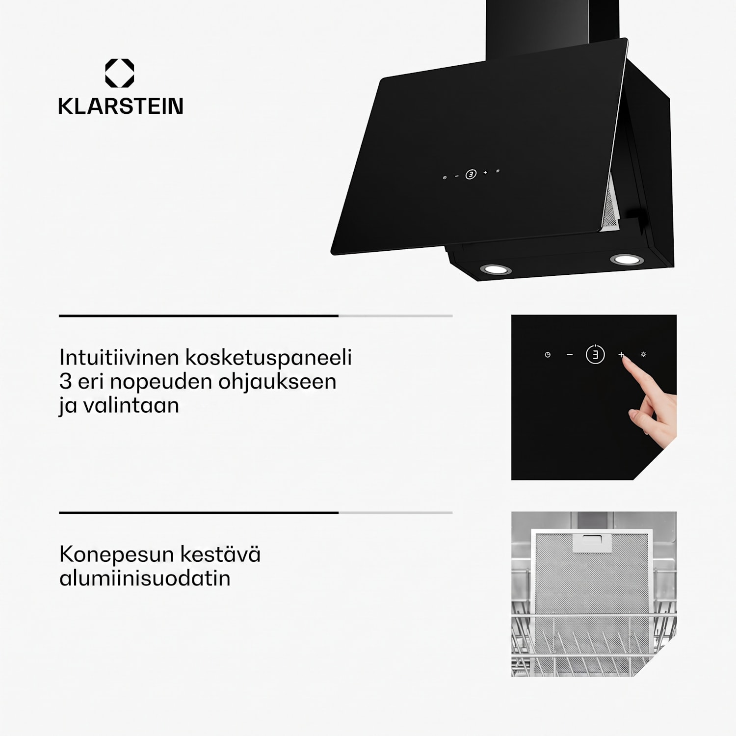MaxAir-liesituuletin | Kompakti ja tehokas | A++ energiatehokkuus | Kaksoisilmanvaihtojärjestelmä Musta
