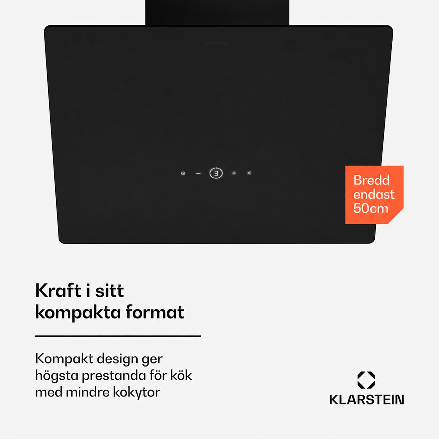 MaxAir köksfläkt | Kompakt och kraftfull | Energieffektivitetsklass A++ | Dubbel ventilation Svart