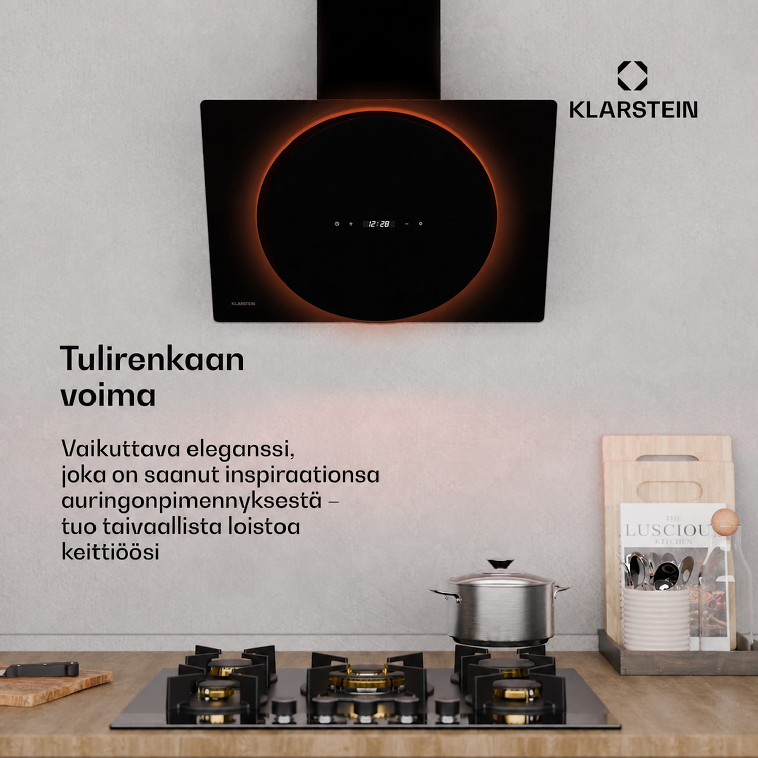 Total Eclipse liesituuletin | LED-valaistus | kosketusohjaus | 594,2 m³/h | poisto-/kiertoilma 60 cm