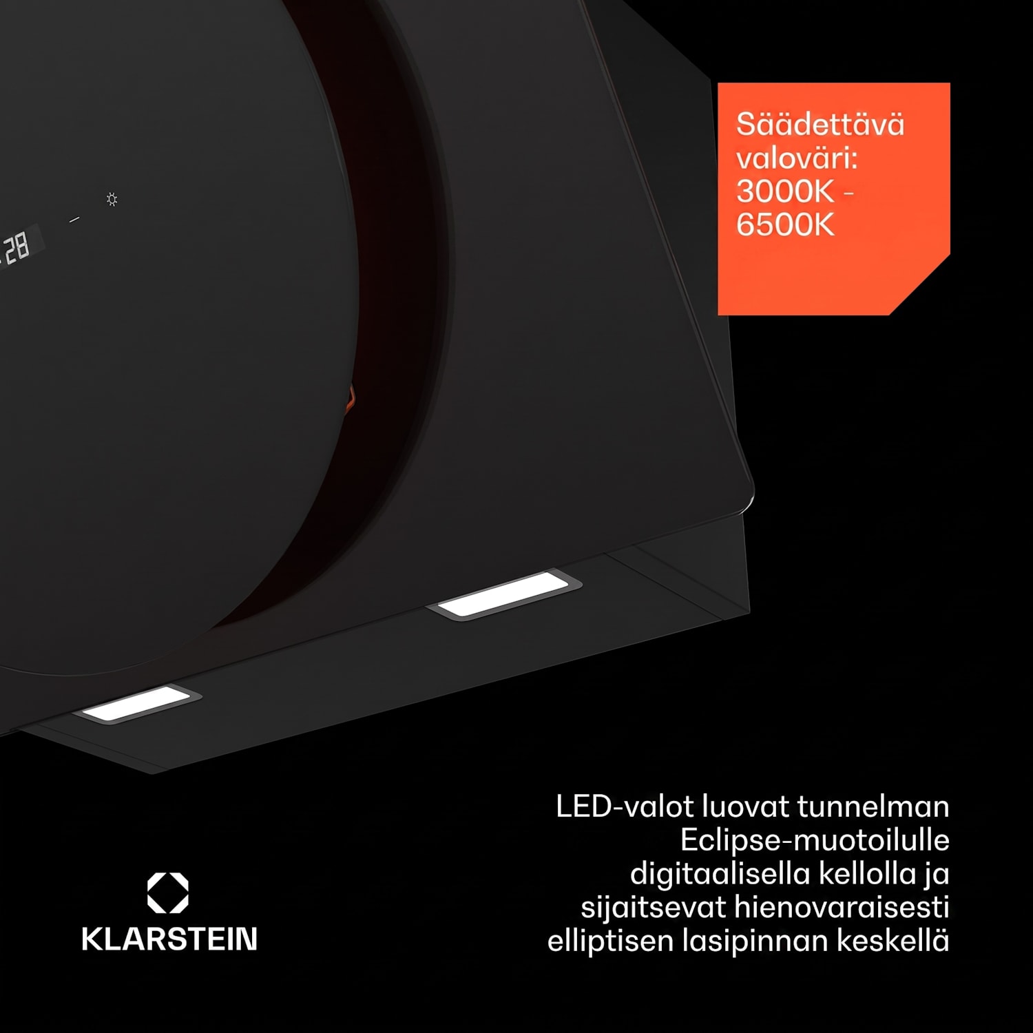 Total Eclipse liesituuletin | LED-valaistus | kosketusohjaus | 594,2 m³/h | poisto-/kiertoilma 60 cm