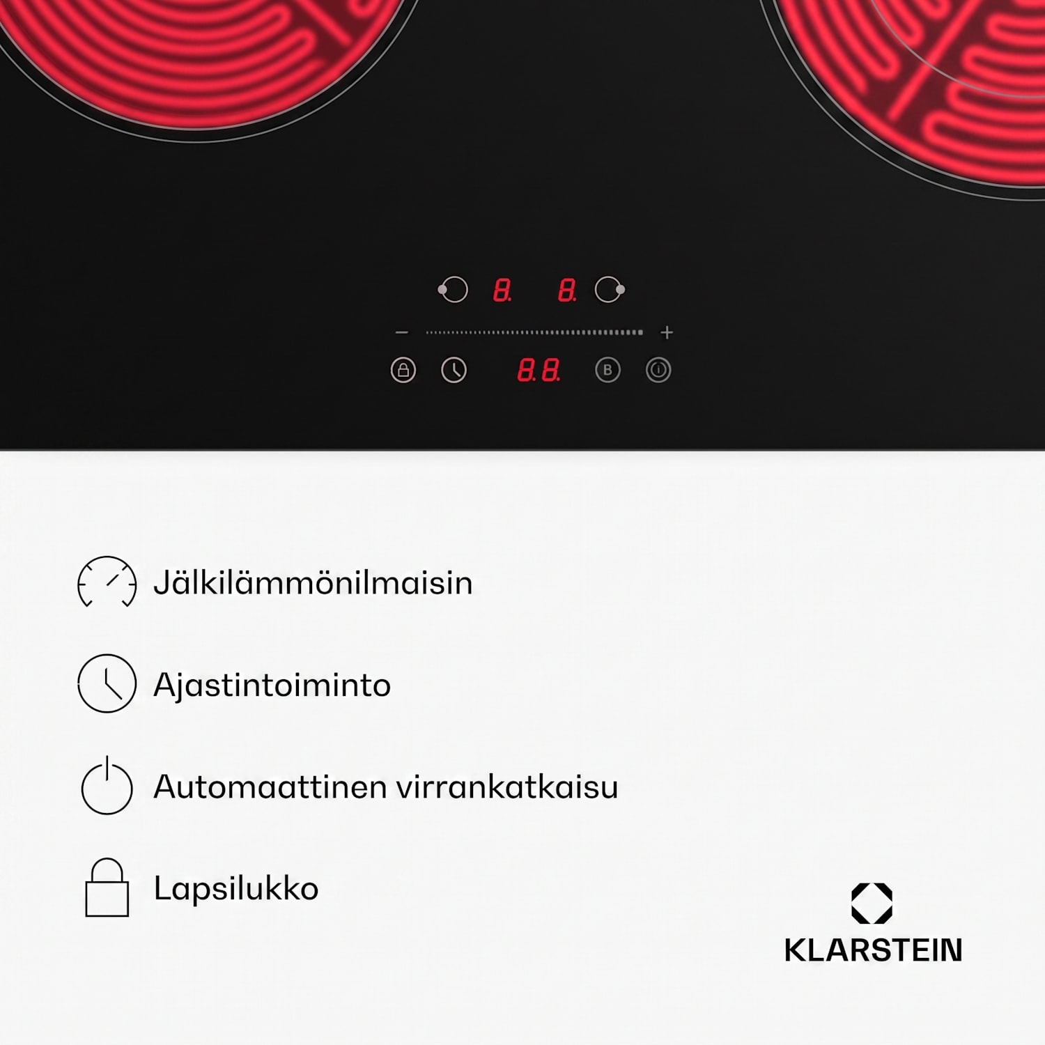 CeramEase Slim VTC -liesitaso | lasikeraaminen | 2 keittoaluetta | 4 kW | kosketus | ajastin 60 cm Slim