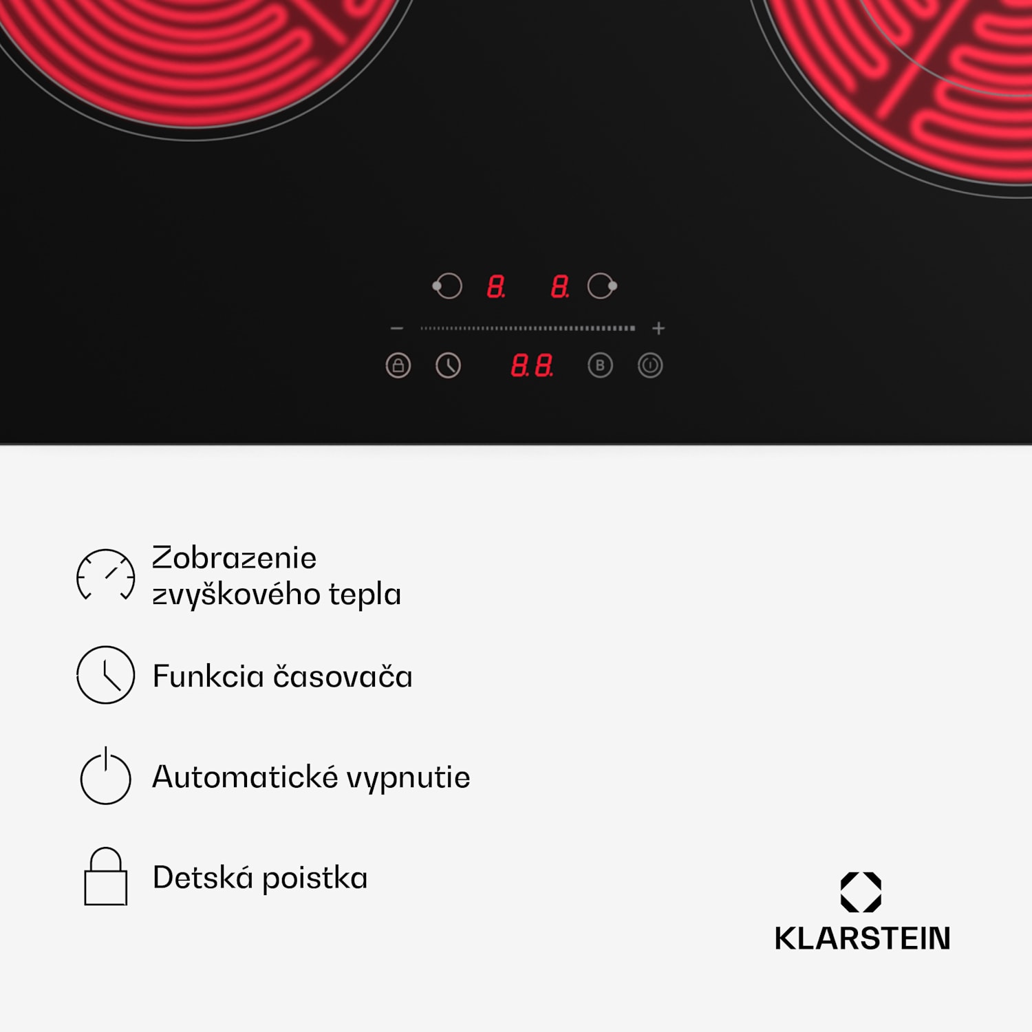 CeramEase Slim VTC varná doska, sklokeramika, 2 varné platne, 4 kW, dotyková, časovač 