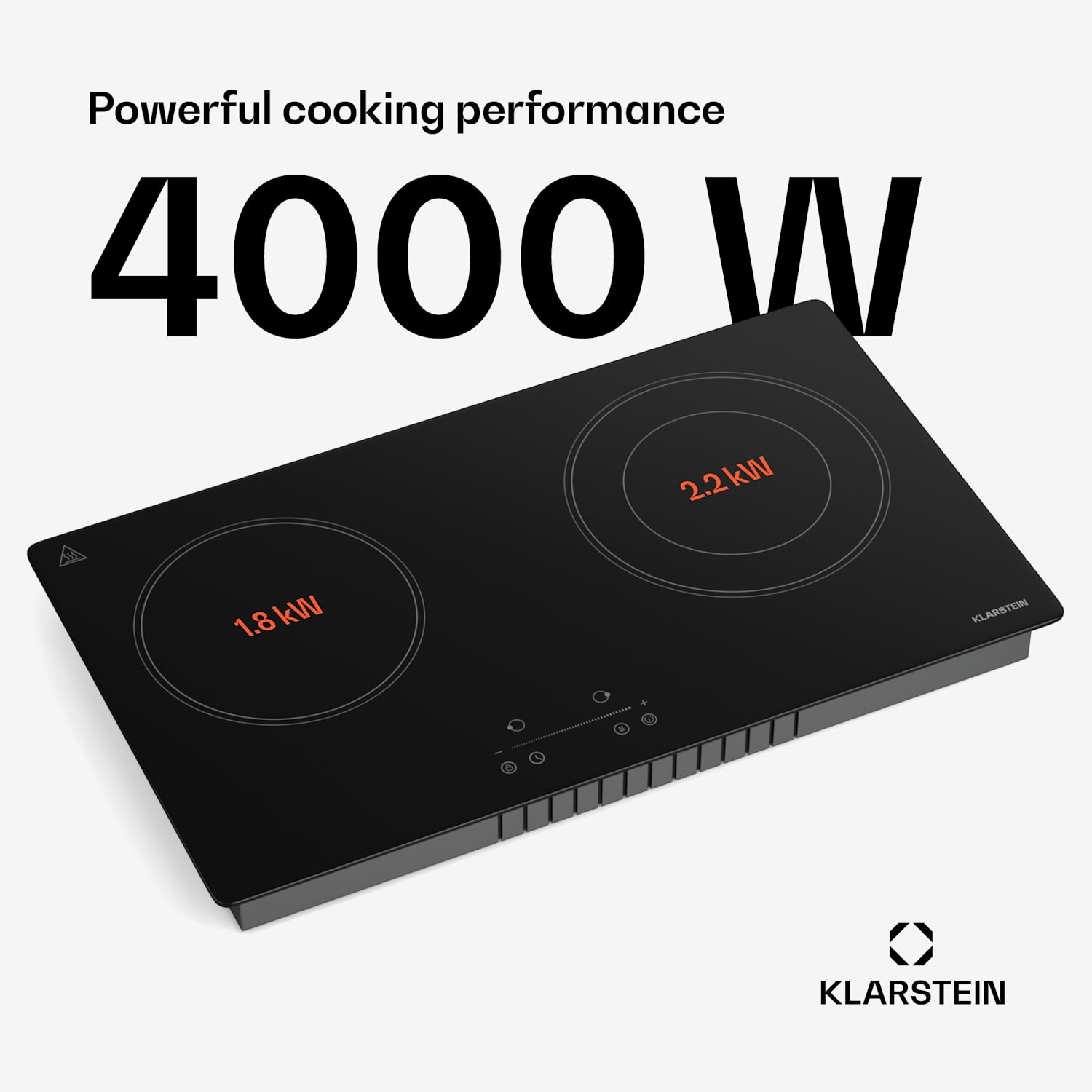 Placa CeramEase Slim VTC | vitrocerâmica | 2 discos | 4 kW | tátil | temporizador 