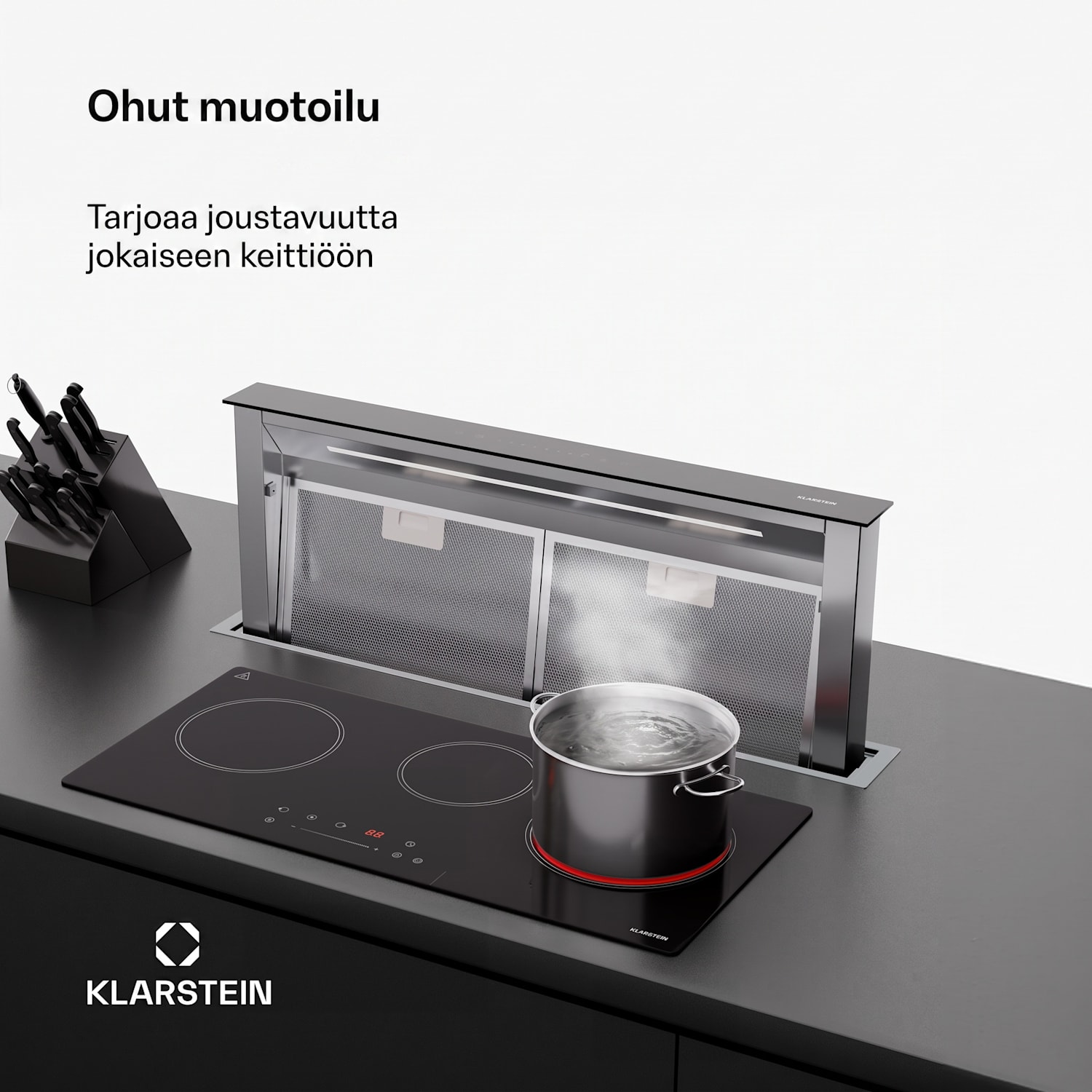 CeramEase Slim VTC -liesitaso | lasikeraaminen | 3 keittoaluetta | 5,2 kW | kosketus | ajastin 75 cm Slim