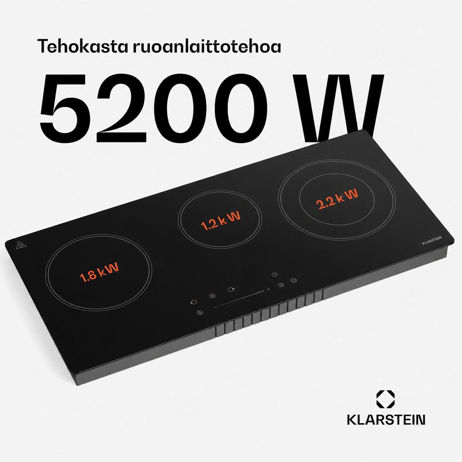 CeramEase Slim VTC -liesitaso | lasikeraaminen | 3 keittoaluetta | 5,2 kW | kosketus | ajastin 75 cm Slim