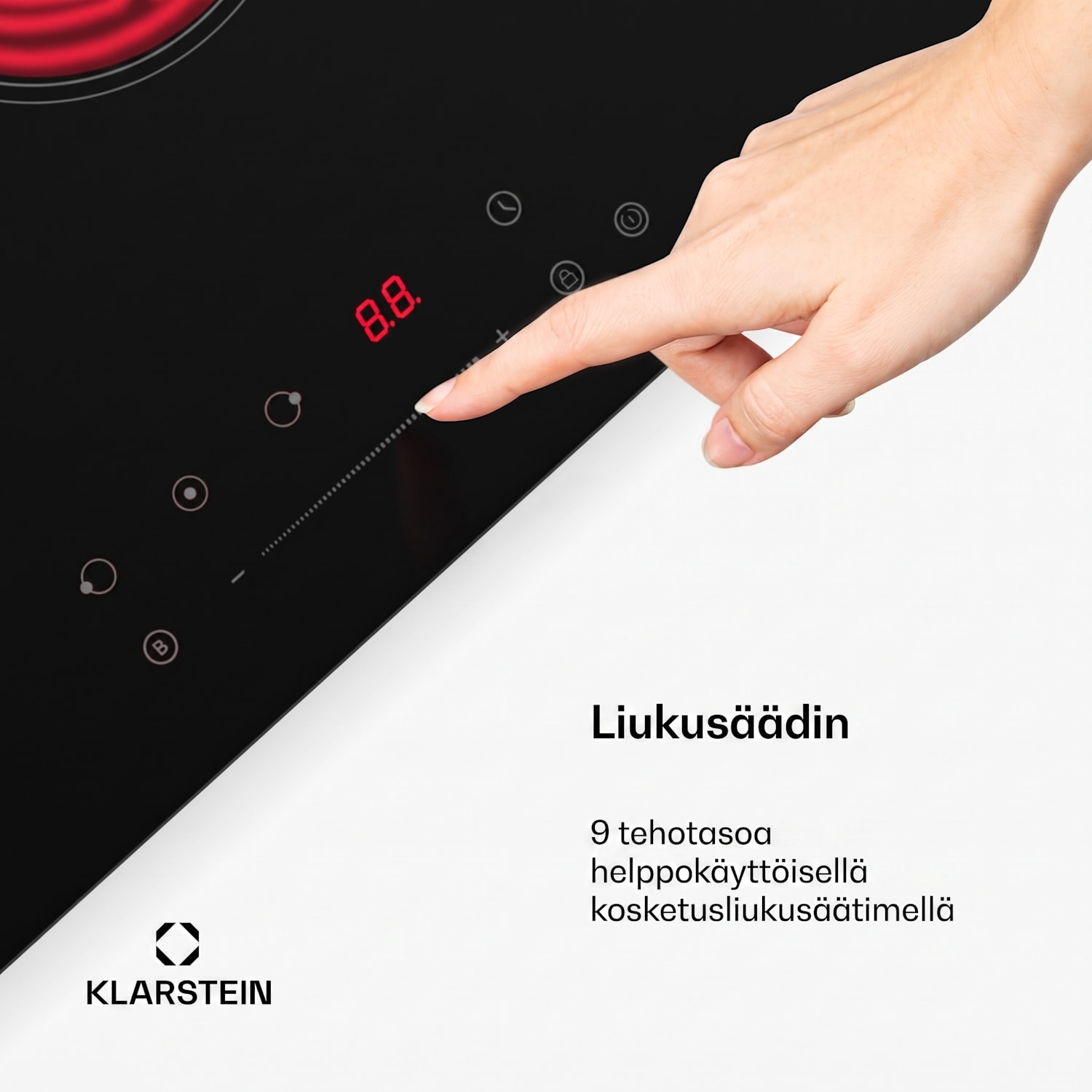 CeramEase Slim VTC -liesitaso | lasikeraaminen | 3 keittoaluetta | 5,2 kW | kosketus | ajastin 75 cm Slim