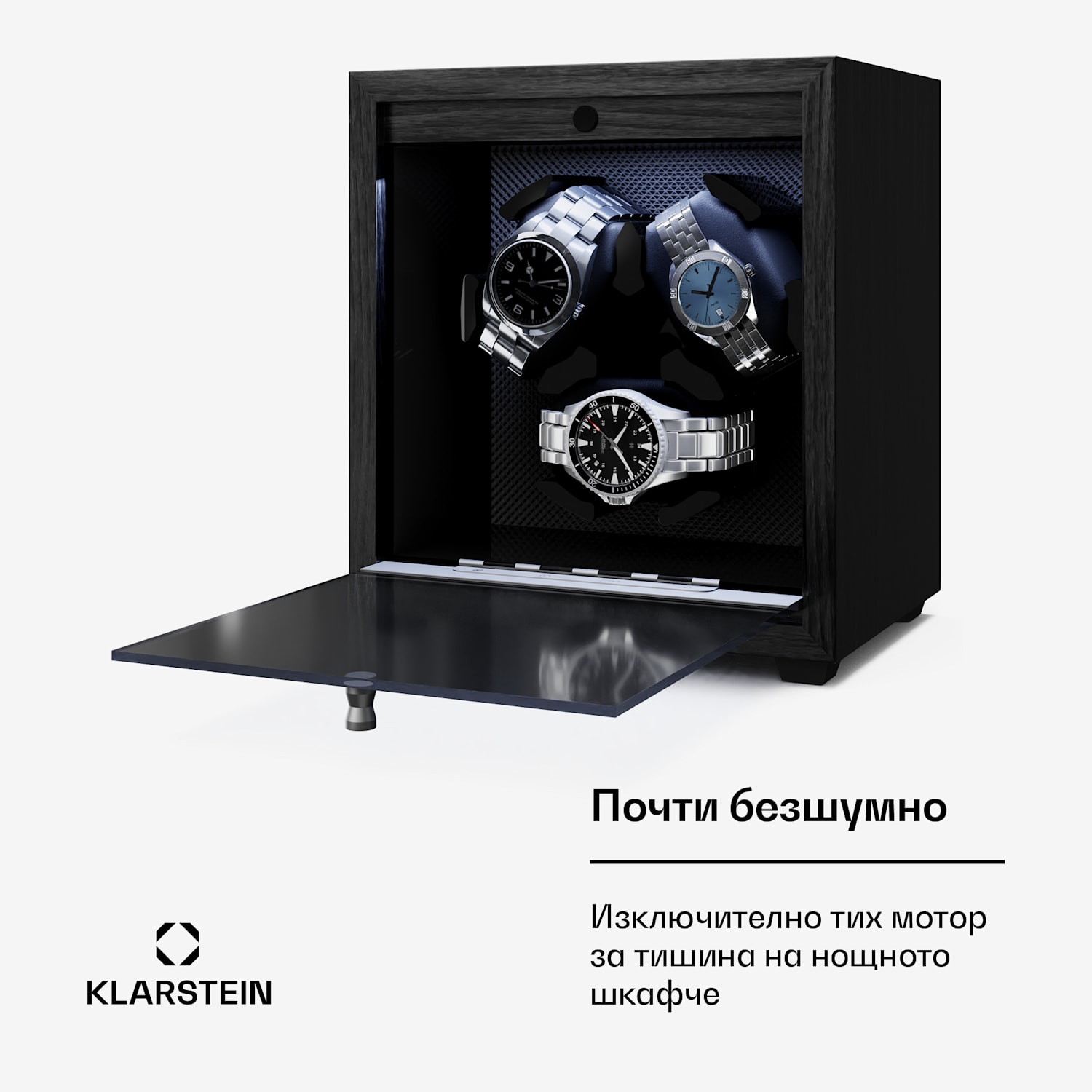 Устройство за навиване на часовници Brienz 3, 4 режима, безшумно, имитация на дърво, гъвкава възглавница 