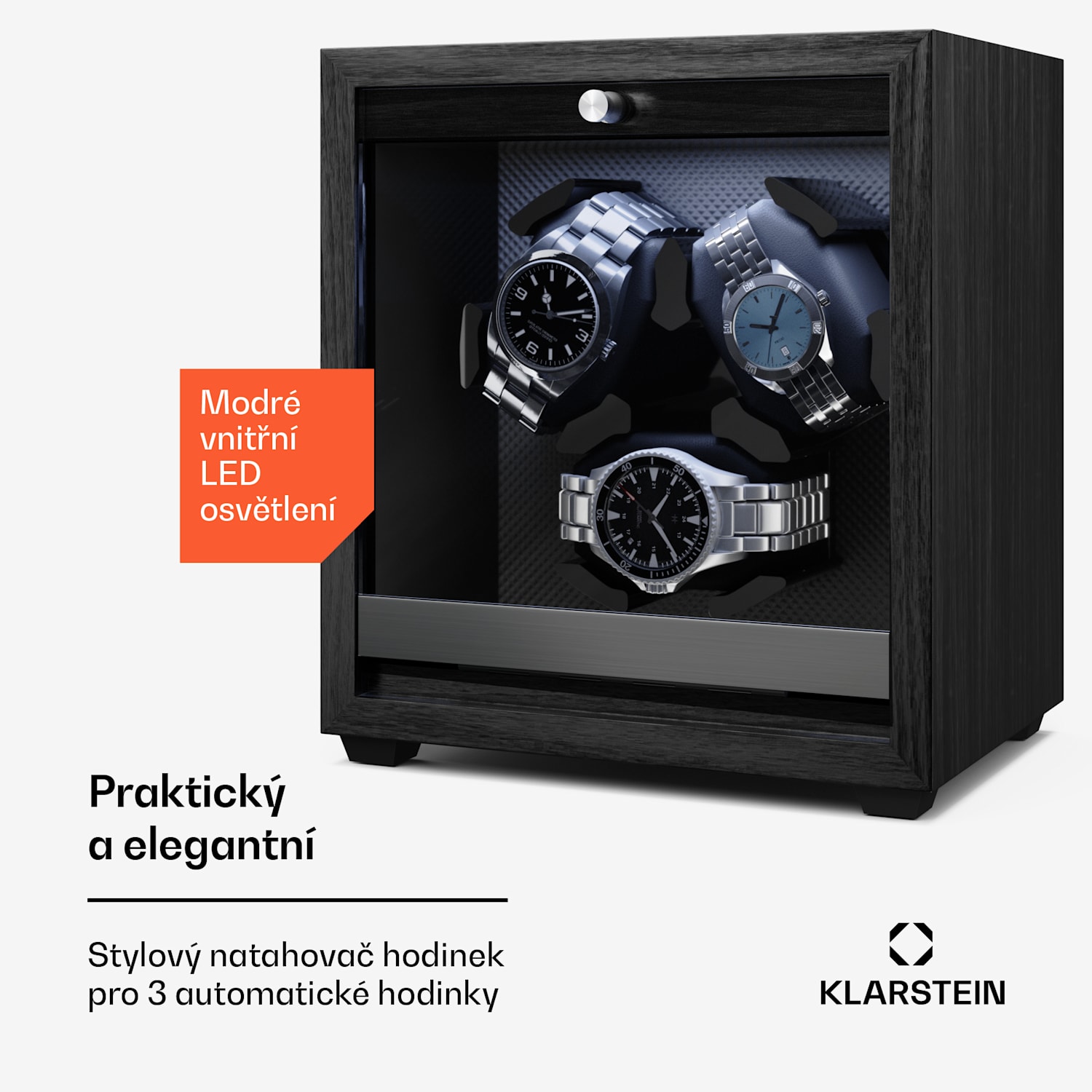 Natahovač hodinek Brienz 3, 4 režimy, tichý, dřevěný vzhled, pružný polštářek 