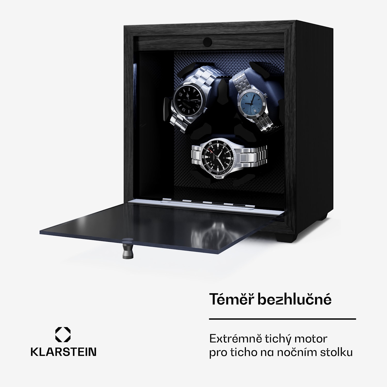 Natahovač hodinek Brienz 3, 4 režimy, tichý, dřevěný vzhled, pružný polštářek 