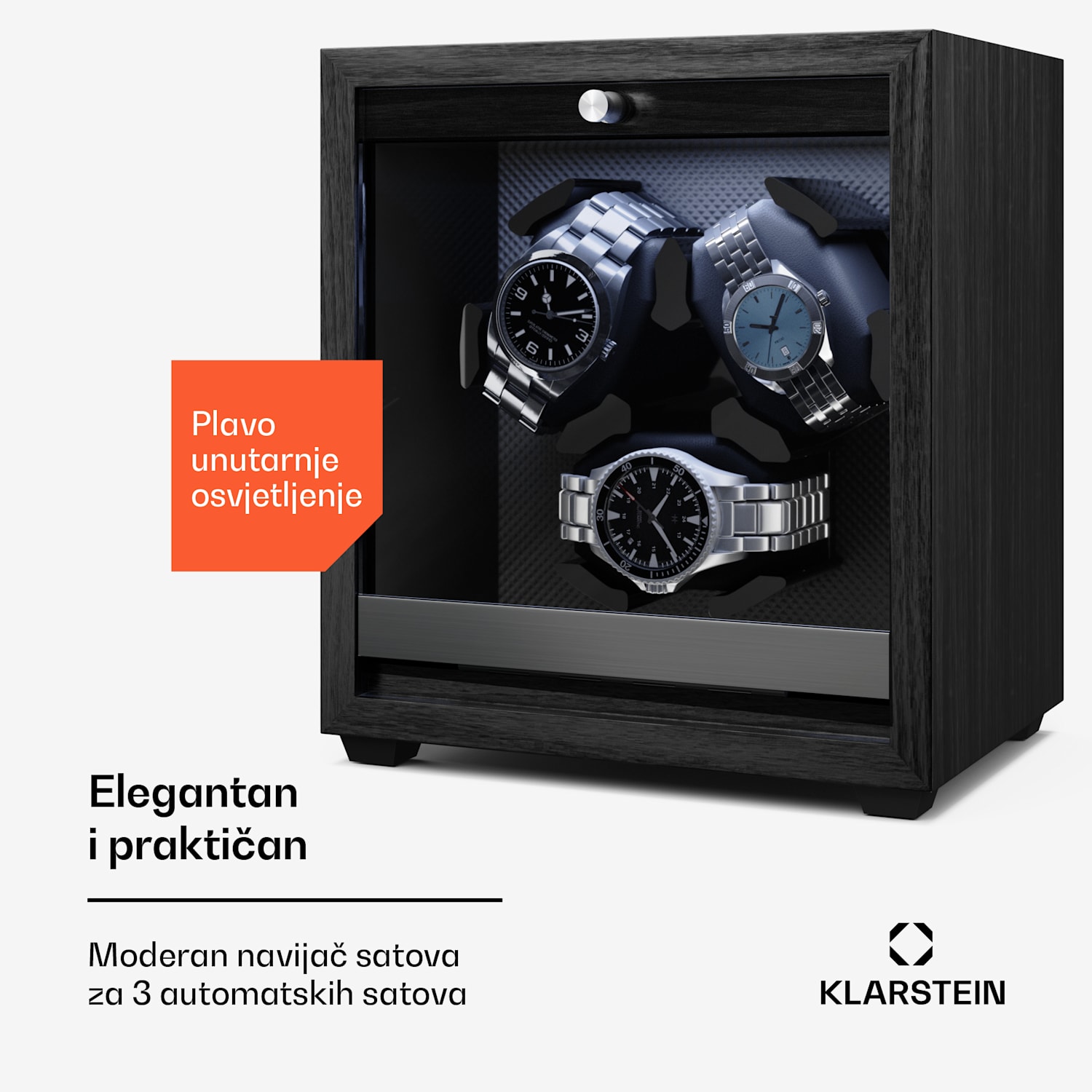 Brienz 3 navijač za sat, 4 režima, tihi rad, drveni izgled, savitljivi jastučić 