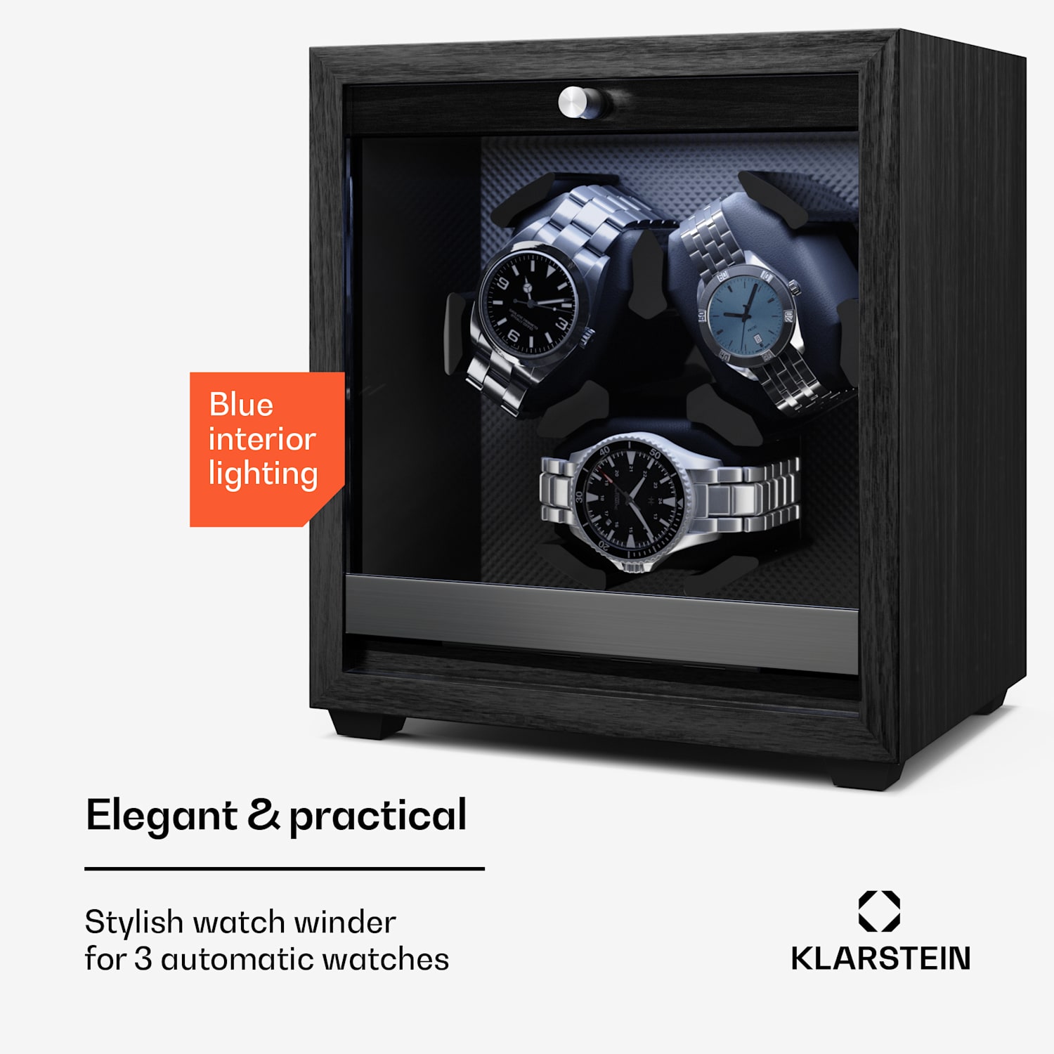 Brienz 3 watch winder | 4 modi | stil | houten look | flexibel kussen 