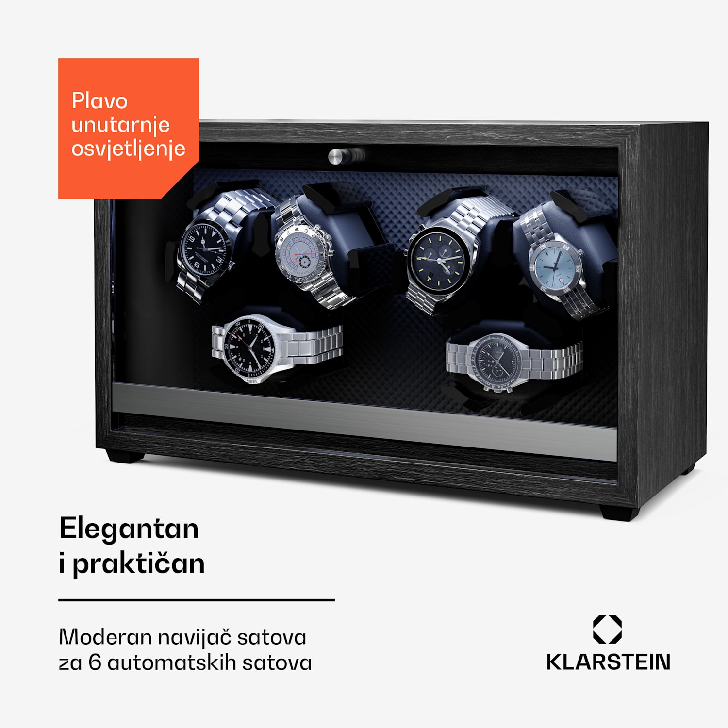 Brienz 6 navijač za sat, 4 režima, tihi rad, drveni izgled, savitljivi jastučić 