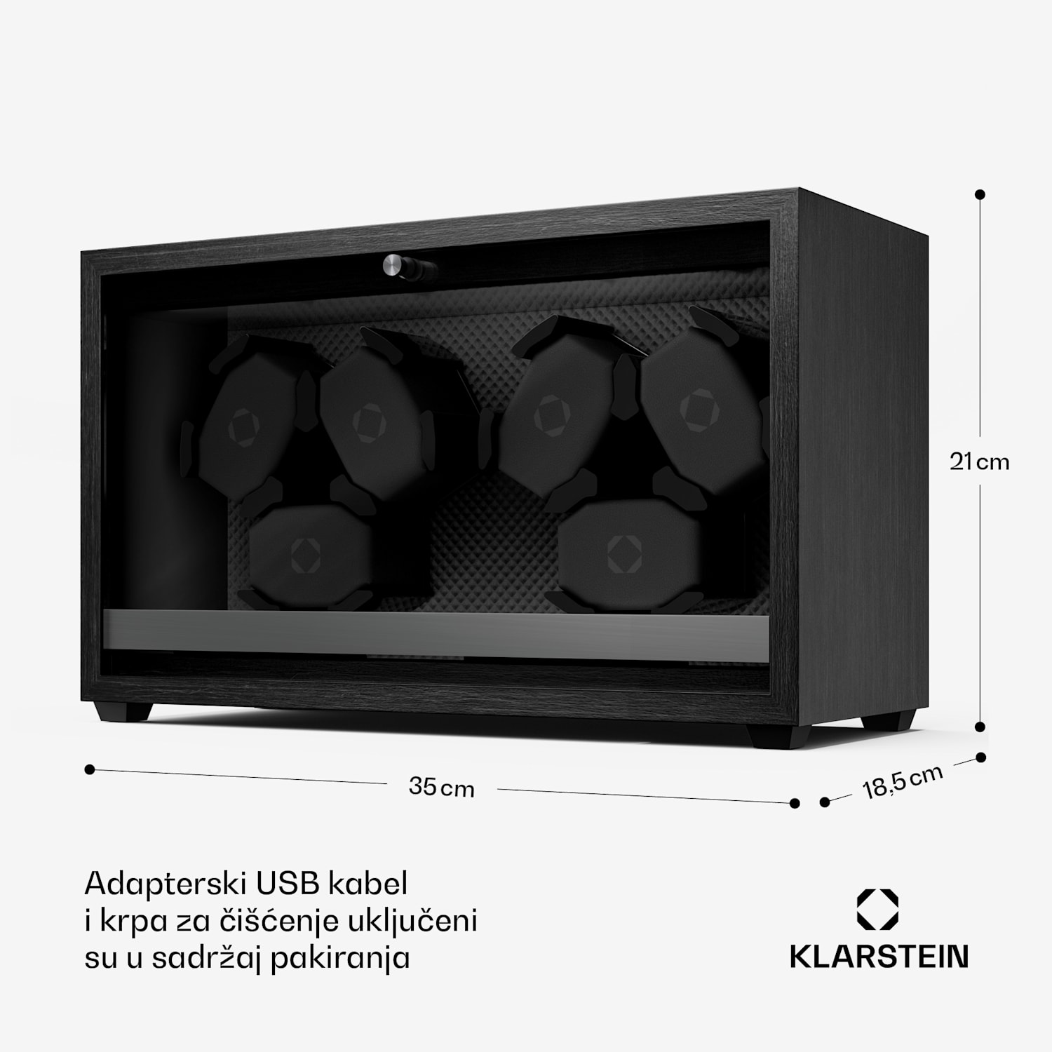 Brienz 6 navijač za sat, 4 režima, tihi rad, drveni izgled, savitljivi jastučić 