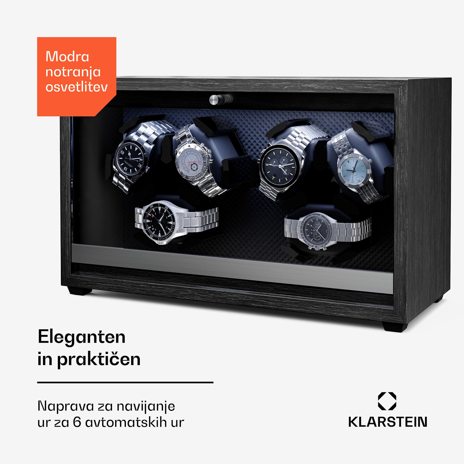 Brienz 6 navijalnik za ure, 4 načini, tihi, videz lesa, prilagodljiva blazina 