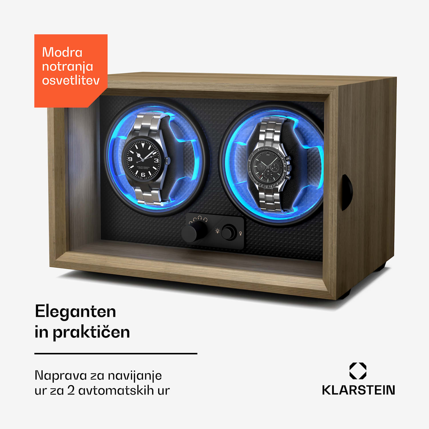 Brienz 2 navijalnik za ure, 4 načini, tihi, videz lesa, prilagodljiva blazina 