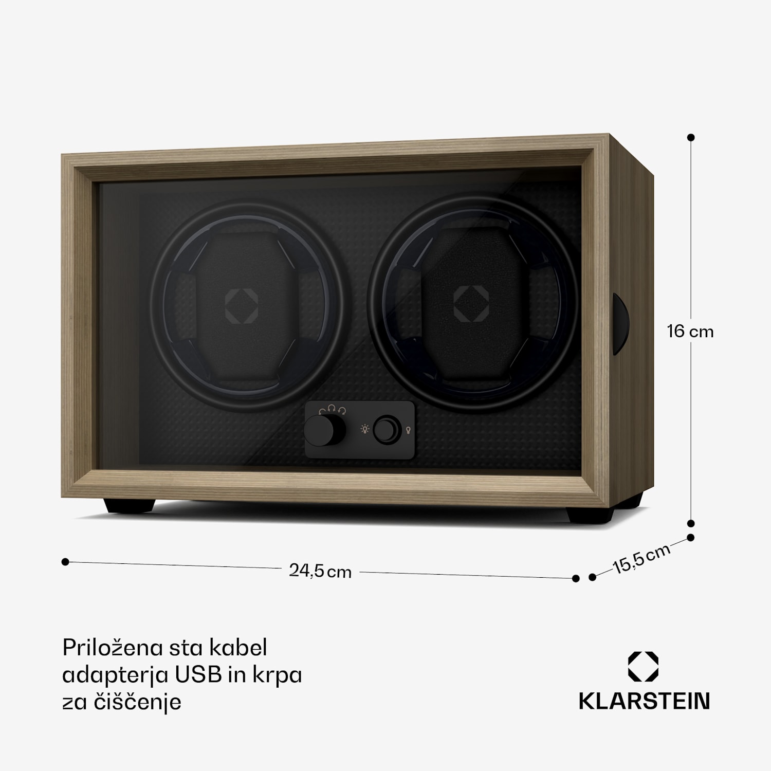 Brienz 2 navijalnik za ure, 4 načini, tihi, videz lesa, prilagodljiva blazina 