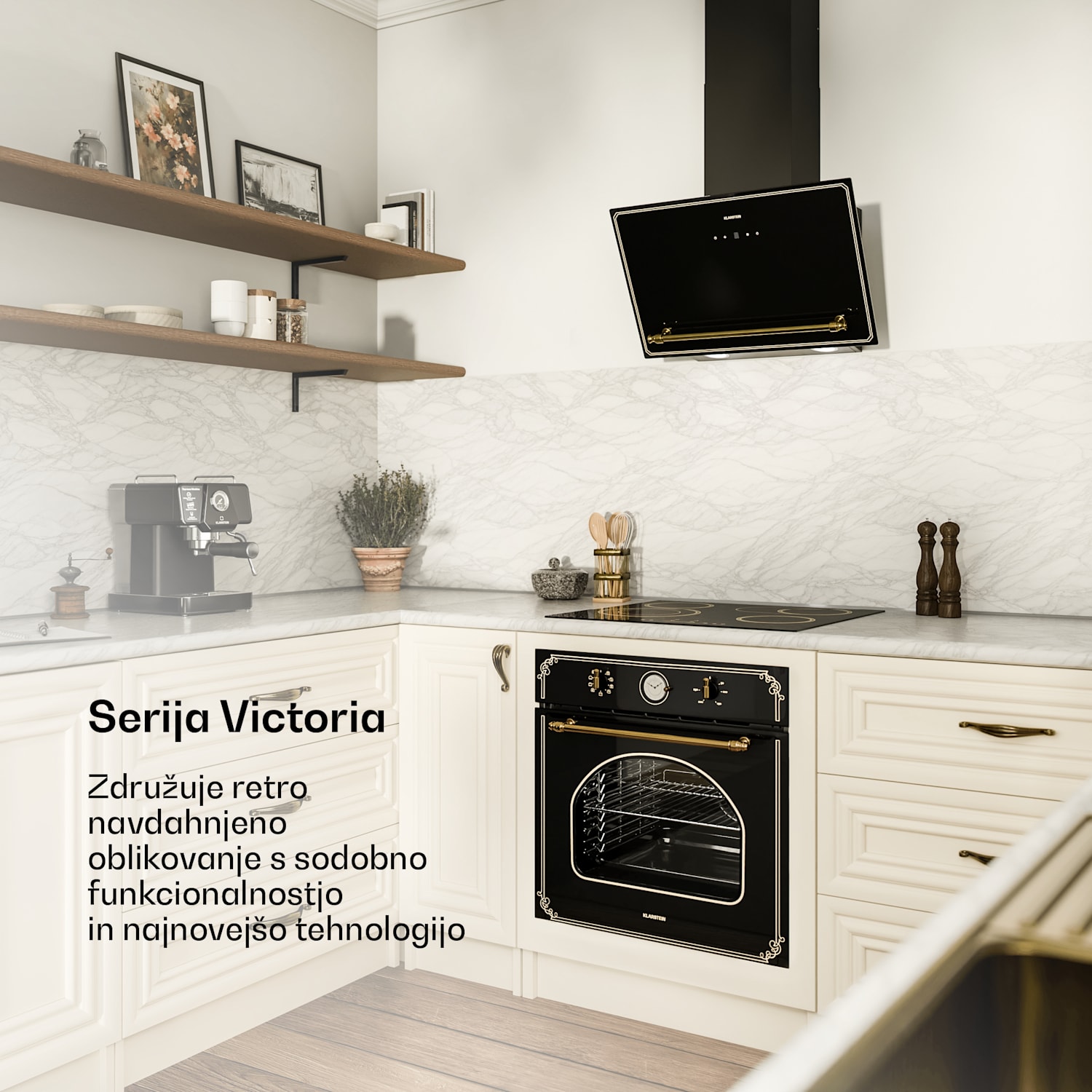 Poševna napa Victoria 90 cm pretok zraka 336 m³/h 60 cm | Črna