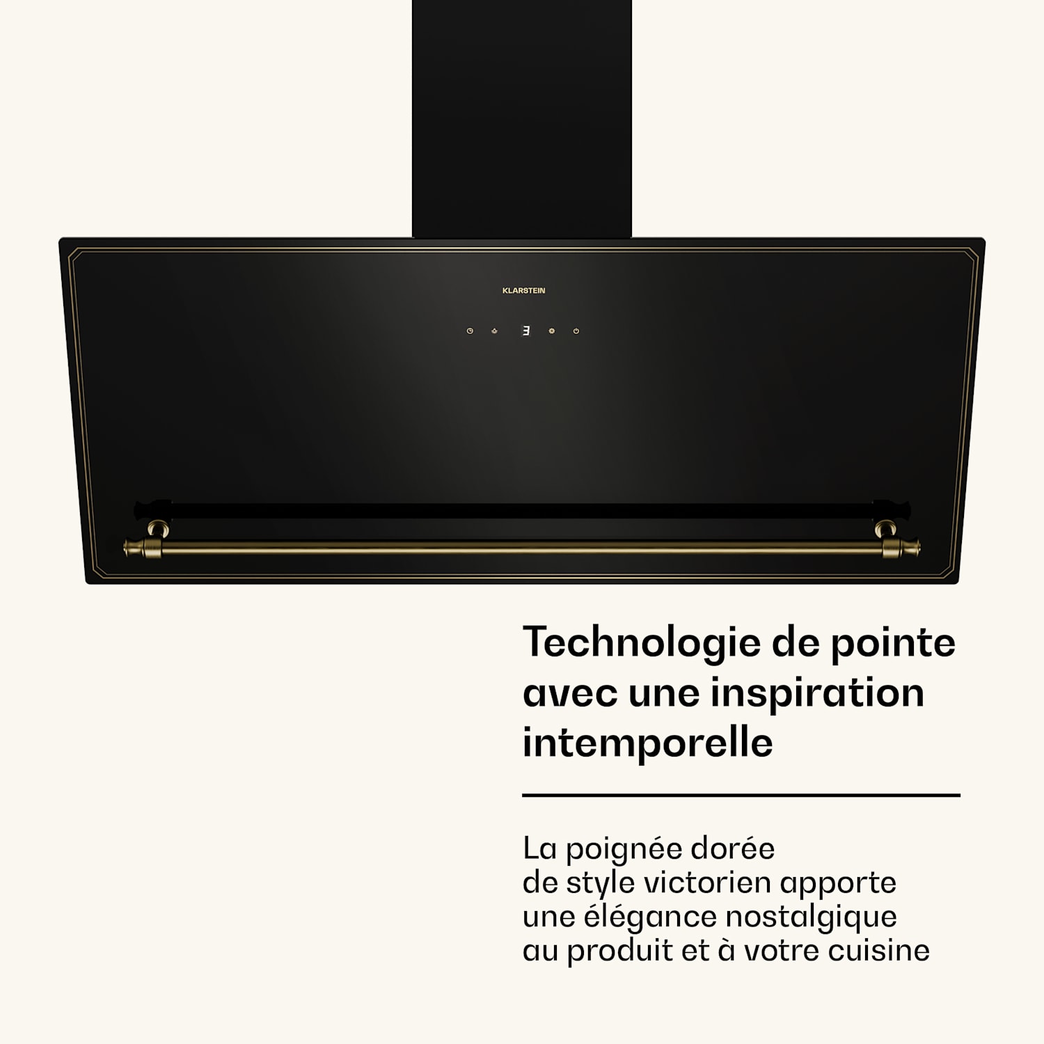 Victoria schuine afzuigkap 90 cm 336 m³/h luchtdebiet 90 cm | Zwart