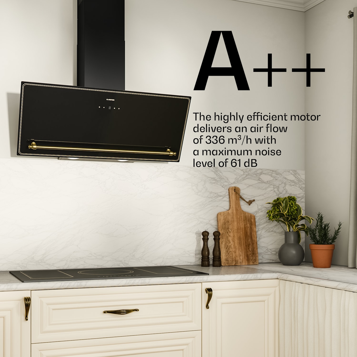 Victoria Angled -liesituuletin 90 cm 336 m³/h ilmavirta 90 cm | Musta