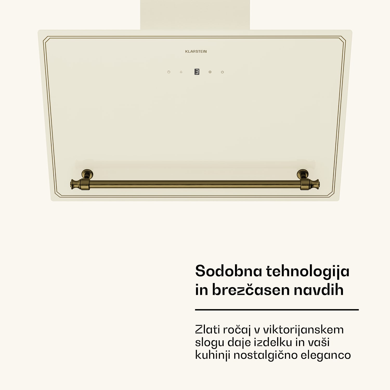 Poševna napa Victoria 60 cm pretok zraka 336 m³/h 60 cm | Vintage kremna