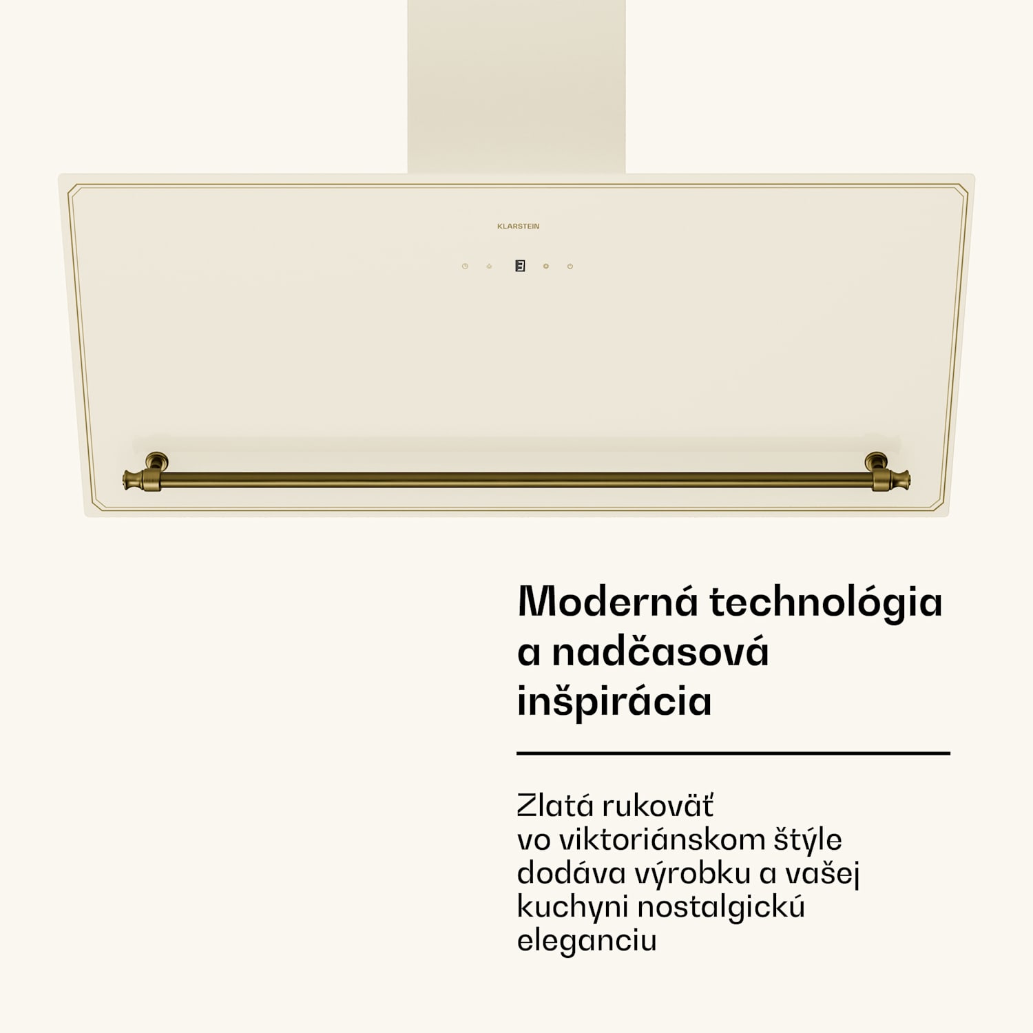 Victoria šikmý digestor 90 cm prietok vzduchu 336 m³/h 90 cm | Vintage Cream