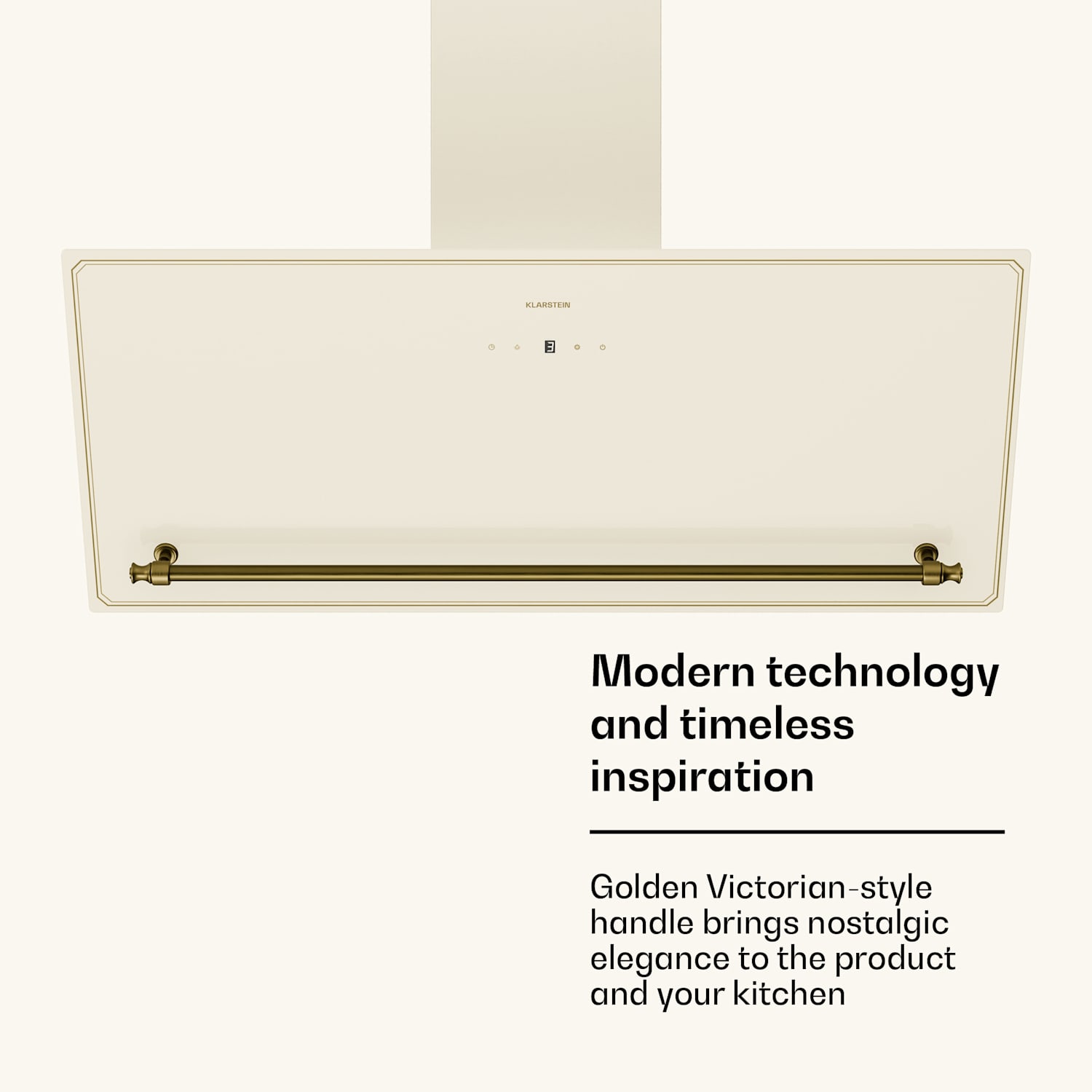 Victoria schuine afzuigkap 90 cm 336 m³/h luchtdebiet 90 cm | Vintage Crème