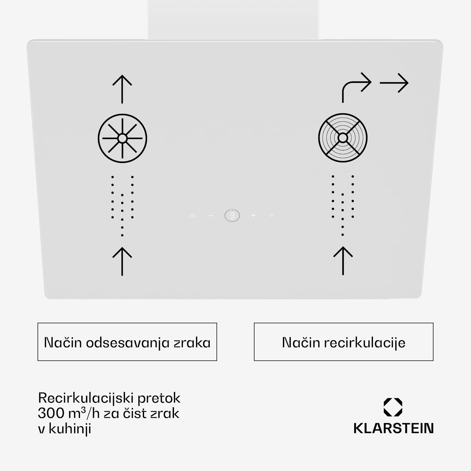 MaxAir napa, Kompaktna in zmogljiva, Energetska učinkovitost A++, Dvojno prezračevanje 50 cm | Bela