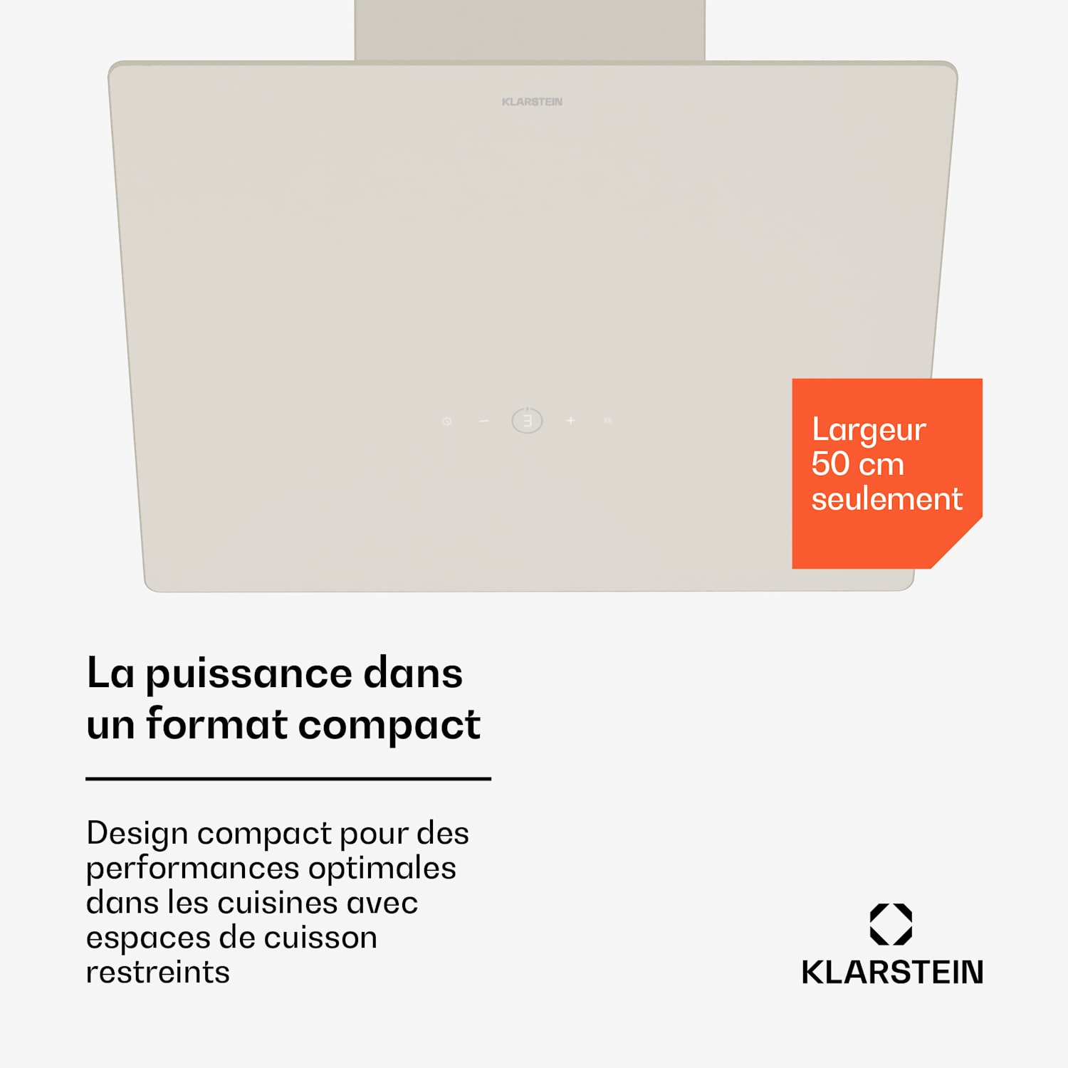 MaxAir afzuigkap | compact & krachtig | energielabel A++ | dubbele ventilatie 50 cm | Vintage Crème