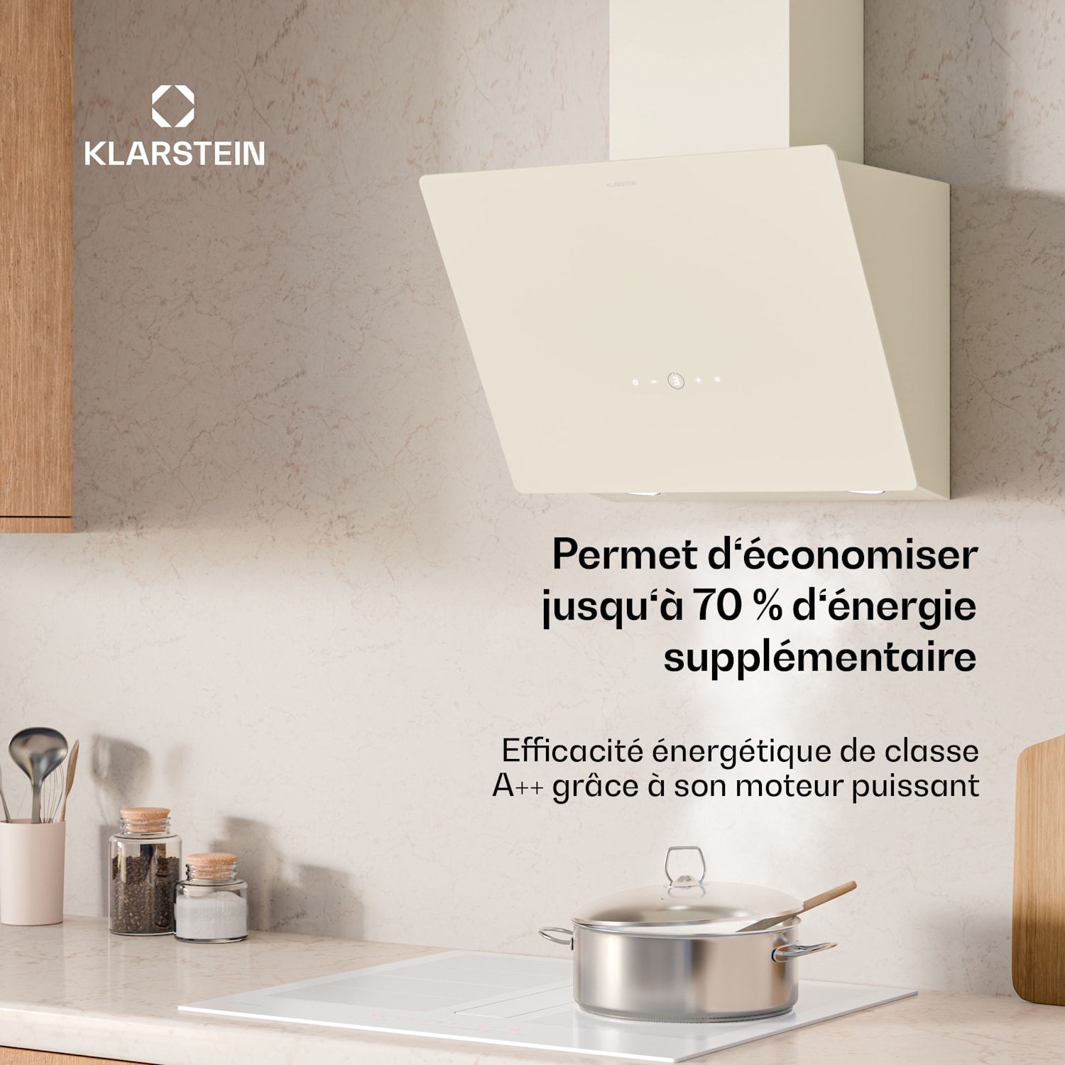 MaxAir afzuigkap | compact & krachtig | energielabel A++ | dubbele ventilatie 50 cm | Vintage Crème