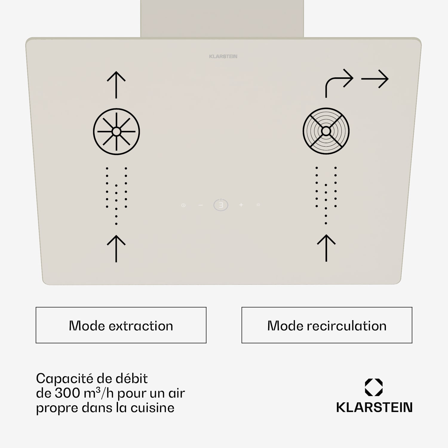 MaxAir afzuigkap | compact & krachtig | energielabel A++ | dubbele ventilatie 50 cm | Vintage Crème
