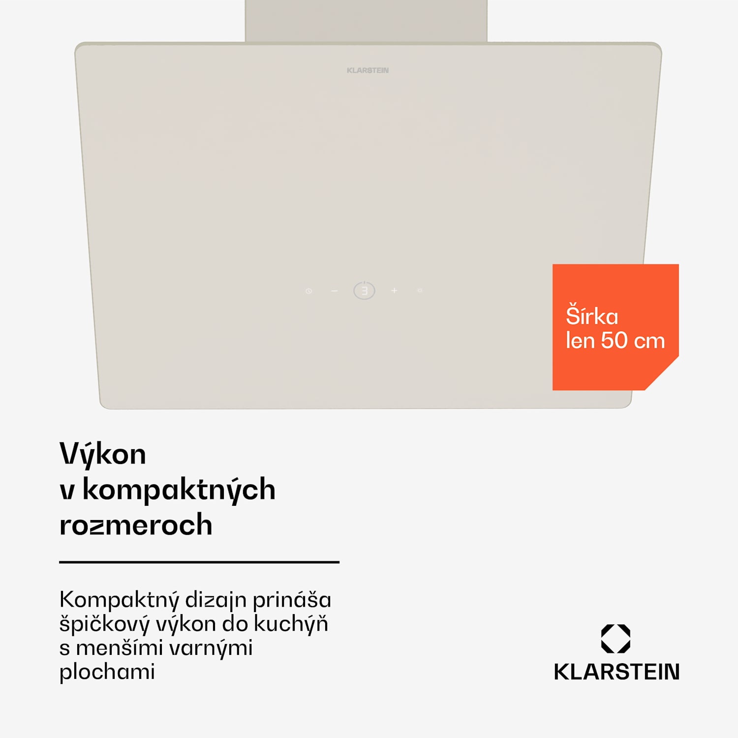 MaxAir digestor, Kompaktný a výkonný, Energetická účinnosť A++, Duálne vetranie 50 cm | Vintage Cream