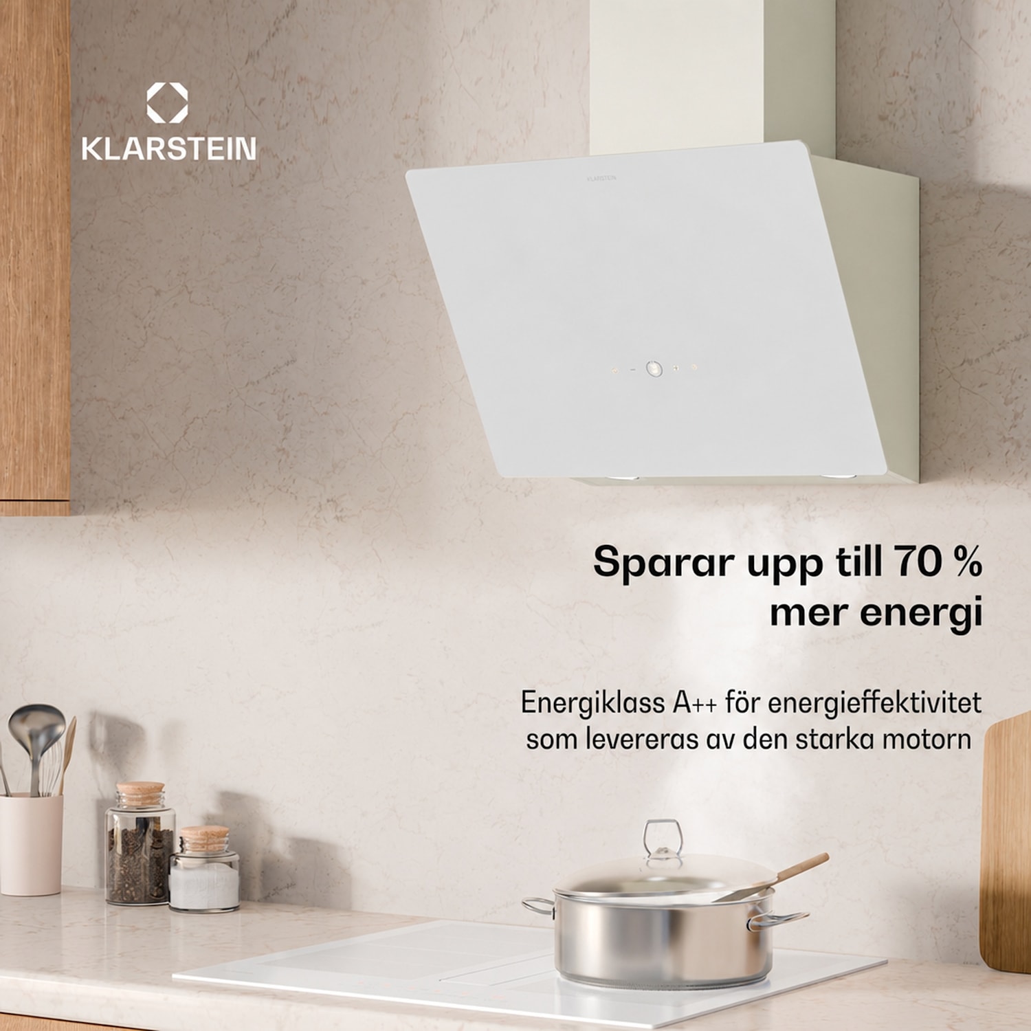 MaxAir köksfläkt | Kompakt och kraftfull | Energieffektivitetsklass A++ | Dubbel ventilation Creme