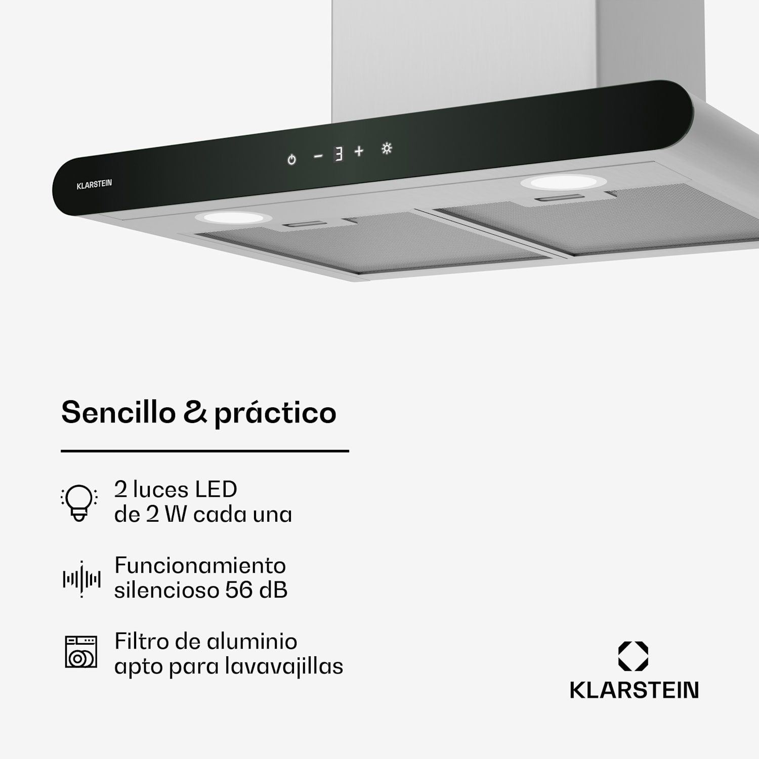 CurveVent Campana extractora | 700 m³/h | Táctil | Led | 110 W | CEE A+ 