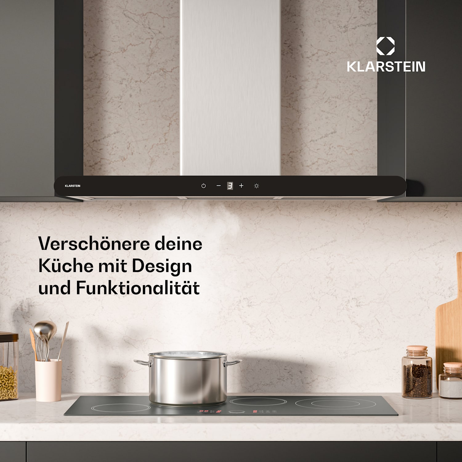 CurveVent Dunstabzugshaube | 700 m³/h | Touch | LED | 110 W | EEK A+ 