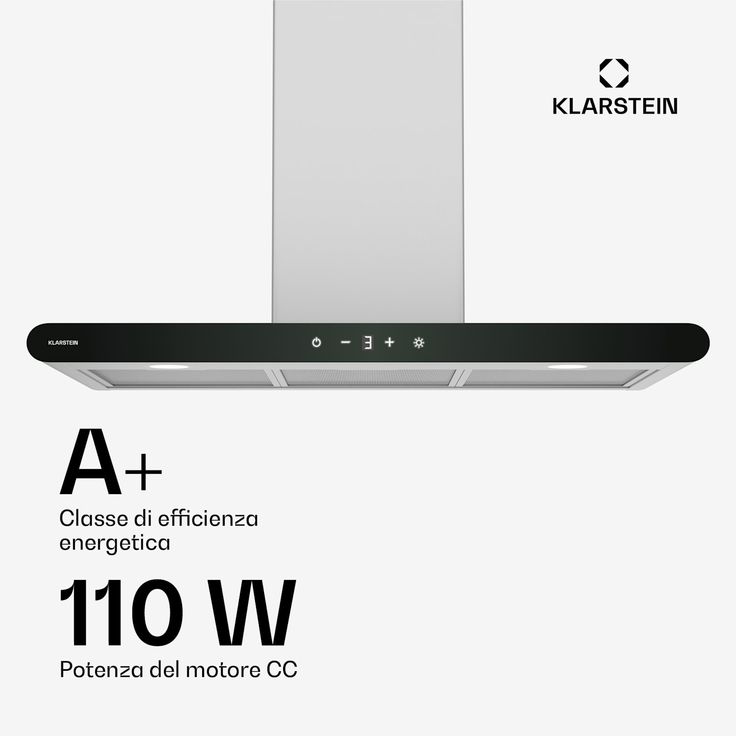 CurveVent - Cappa aspirante | 700 m³/ora | Touch | LED | 110 W | Classe energetica A+ 
