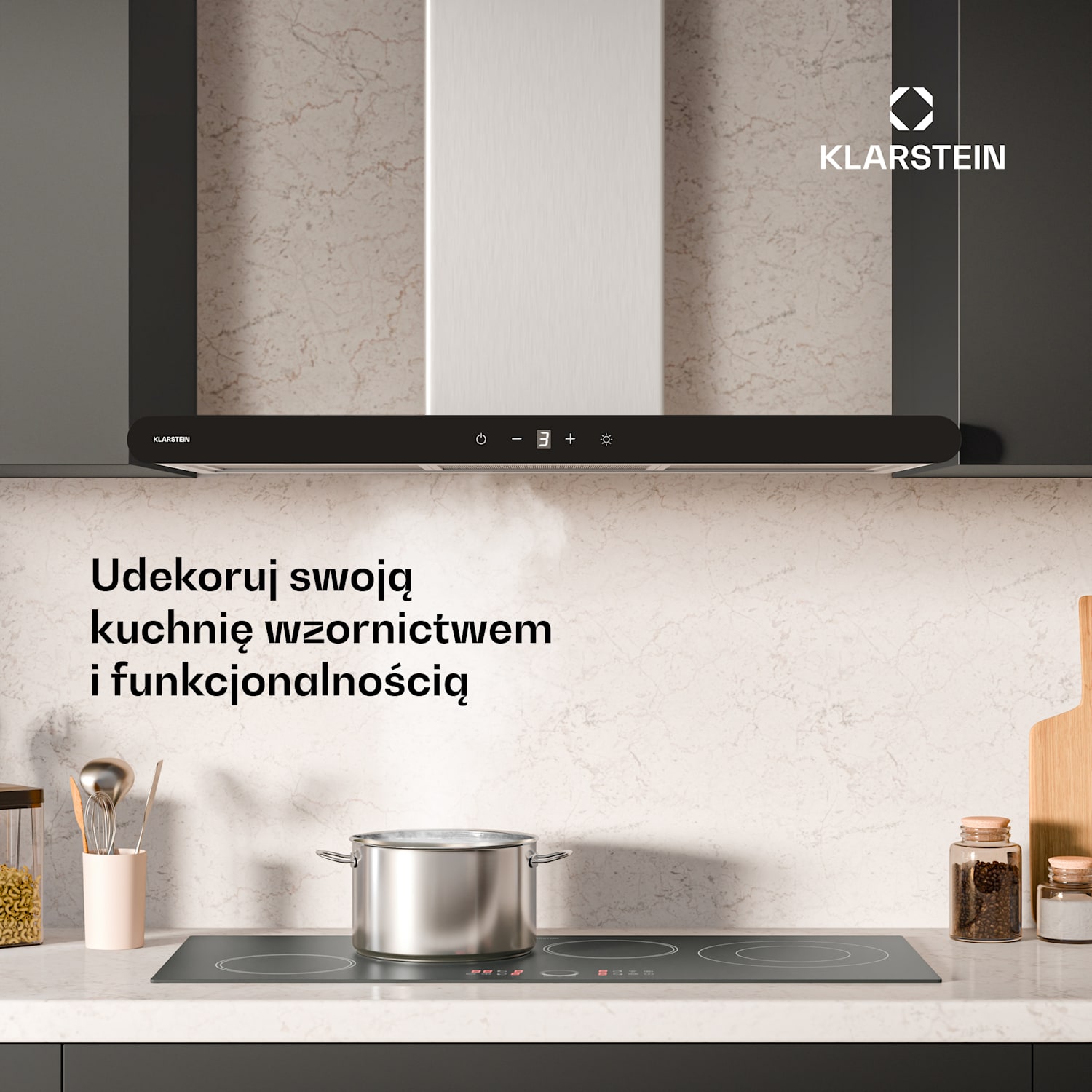 CurveVent okap kuchenny, 700 m³/h, dotykowy, LED, 110 W, klasa energetyczna A+ 