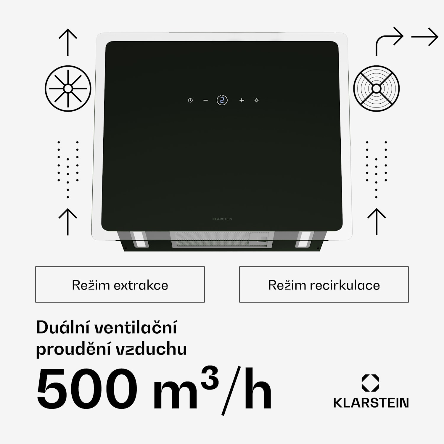 AlizeEdge digestoř, Touch, Flat, Silent, Built-in, A+ 60 cm | Černá