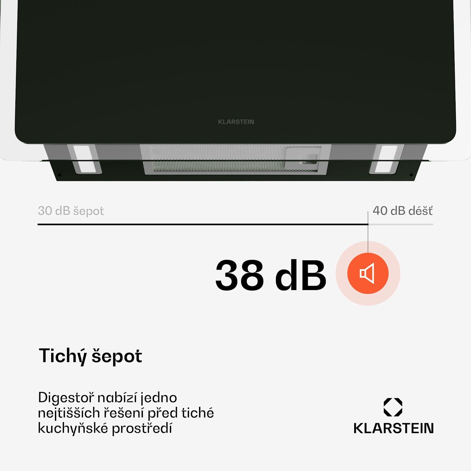 AlizeEdge digestoř, Touch, Flat, Silent, Built-in, A+ 60 cm | Černá