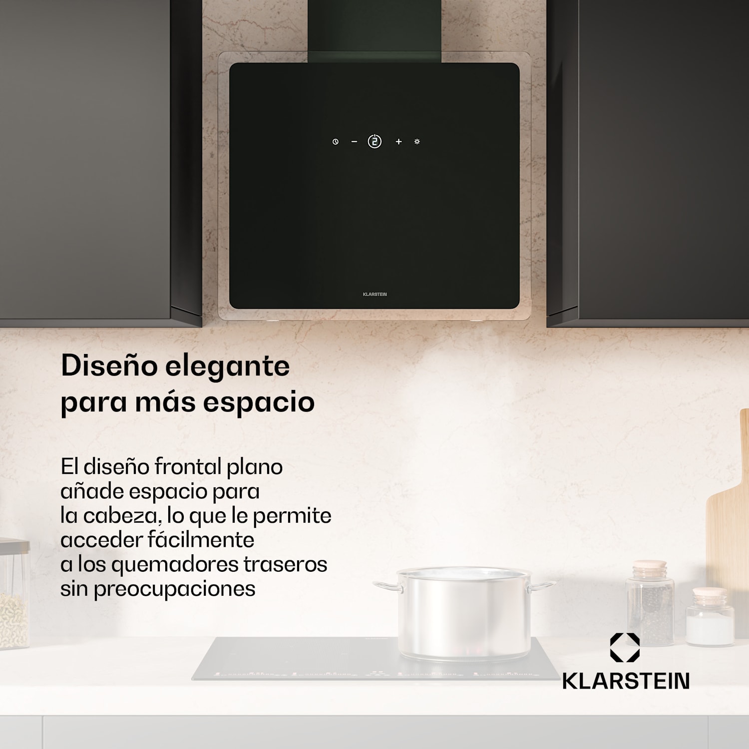 AlizeEdge Campana extractora | Táctil | Plana | Silenciosa | Encastrable | A+ 60 cm | Negro