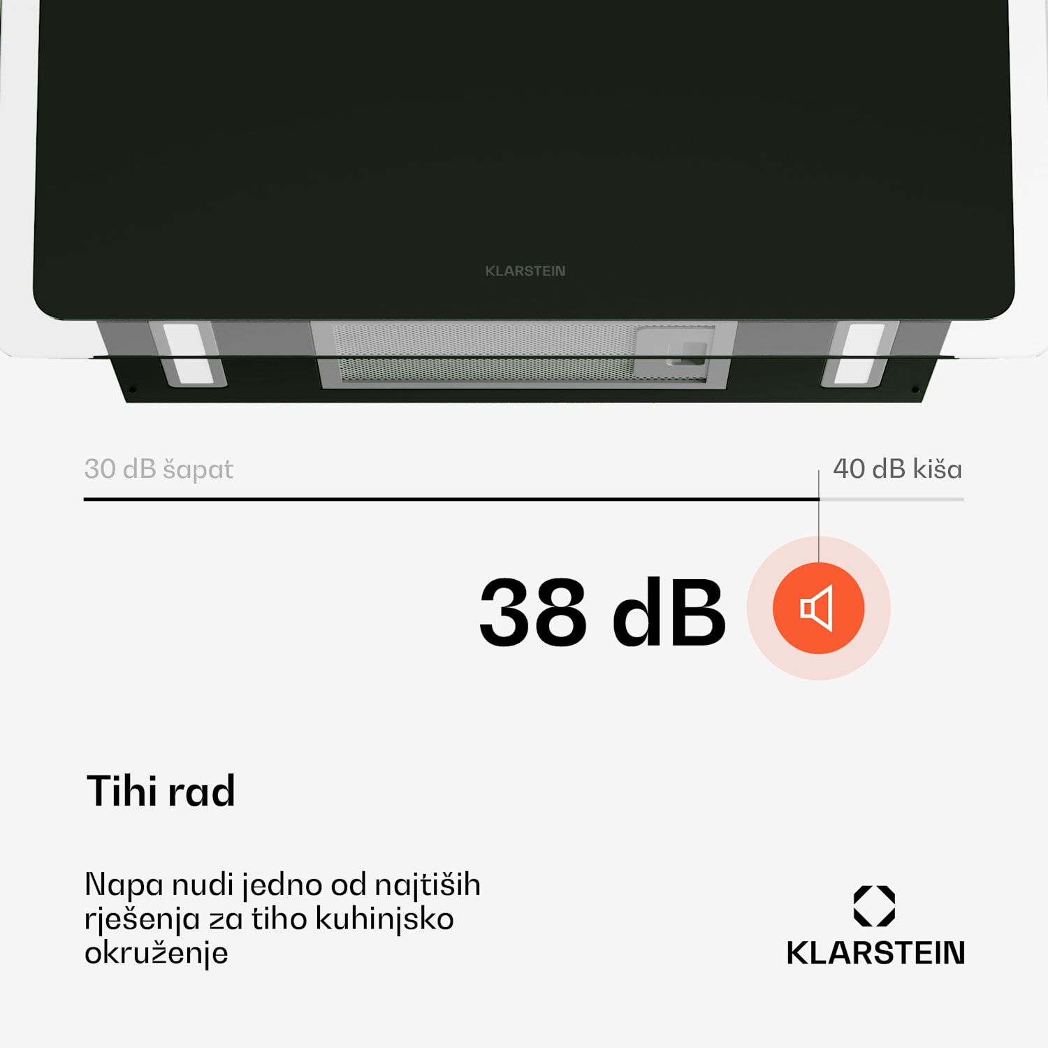 AlizeEdge napa, Dodirnite, Stan, Tiho, Ugrađeni, A+ 60 cm | Crna